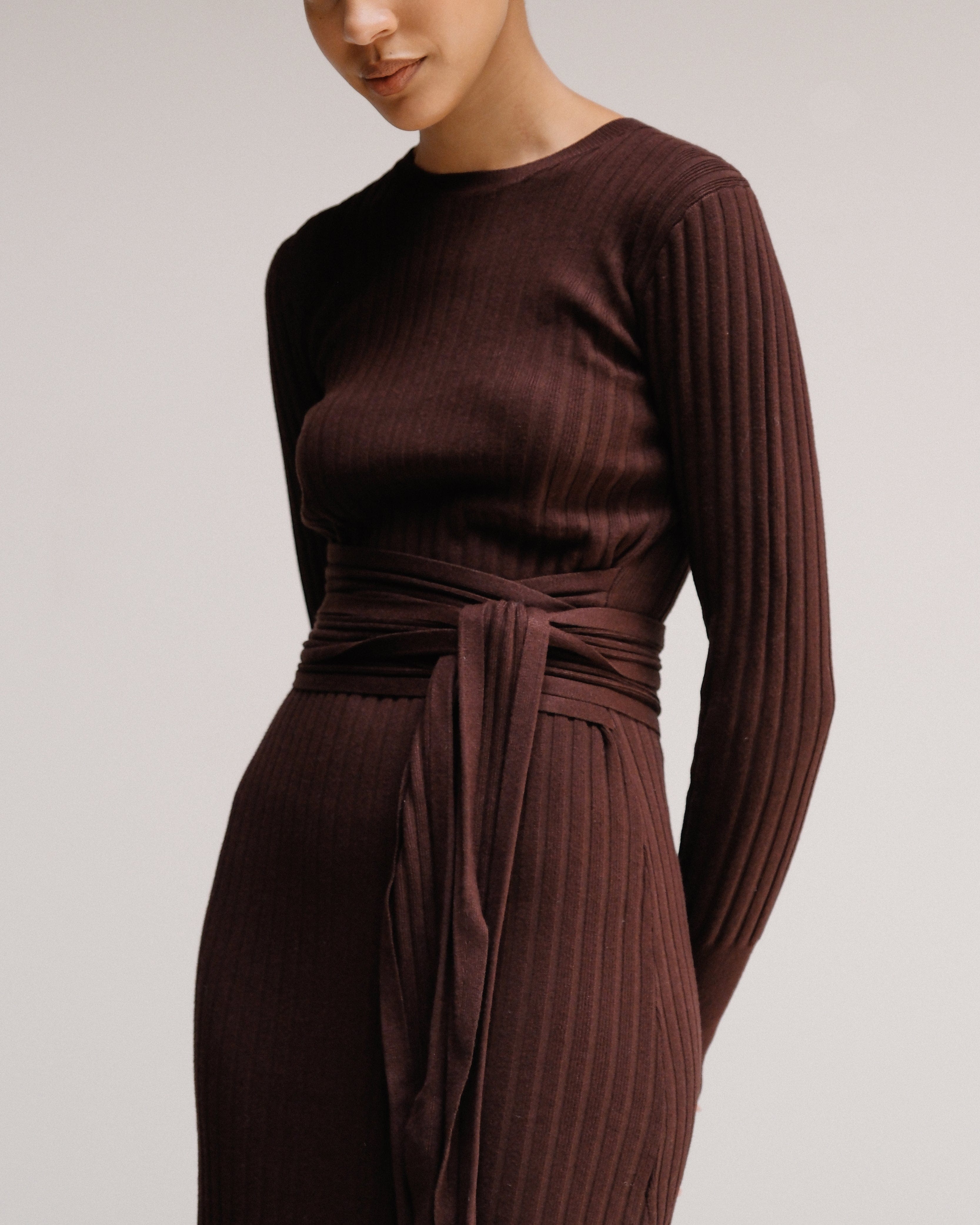 Carmen Tie-Front Ribbed Dress - Image 8