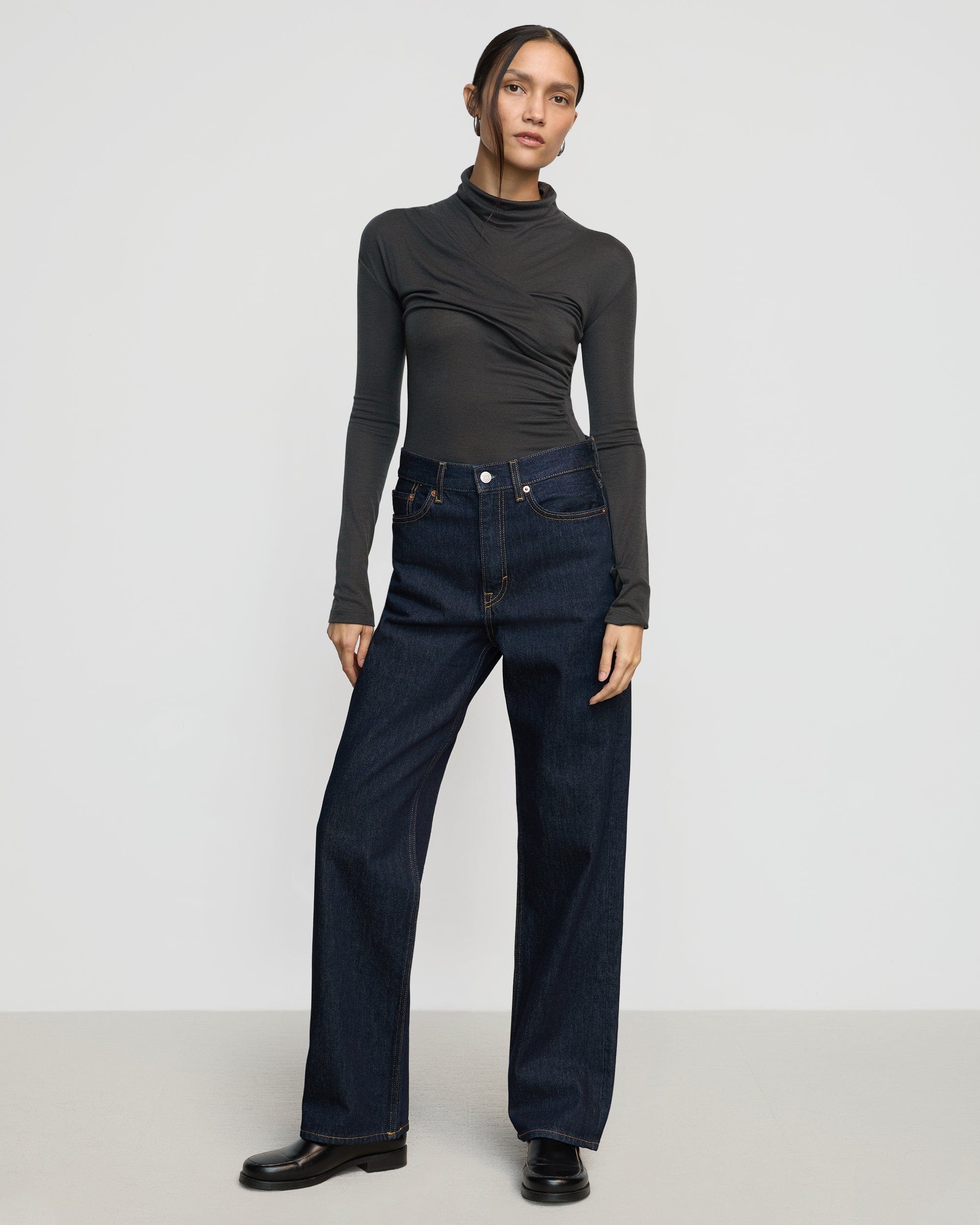 Aubree Front-Twist Tencel-Wool Tee - Image 3