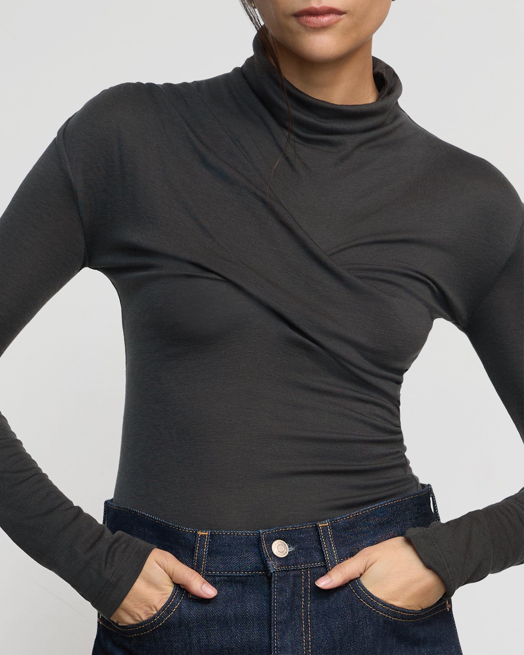 Aubree Front-Twist Tencel-Wool Tee - Image 5
