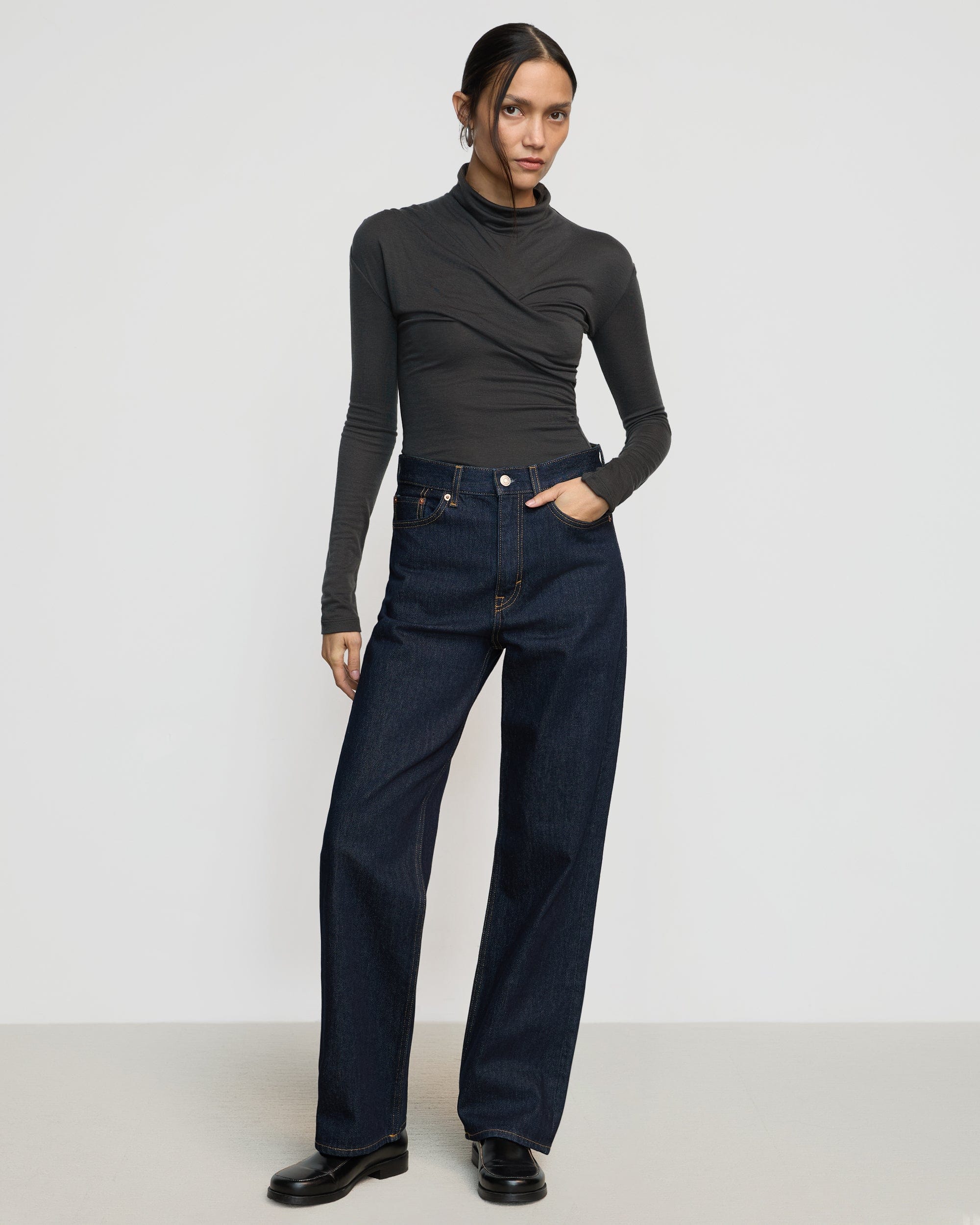 Aubree Front-Twist Tencel-Wool Tee - Image 6