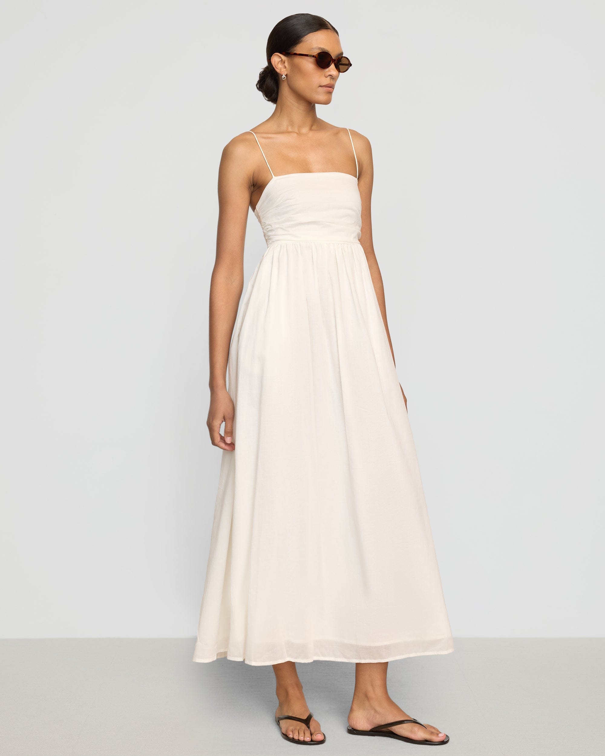 Aurora Ruched Organic Cotton Maxi Dress - Image 4