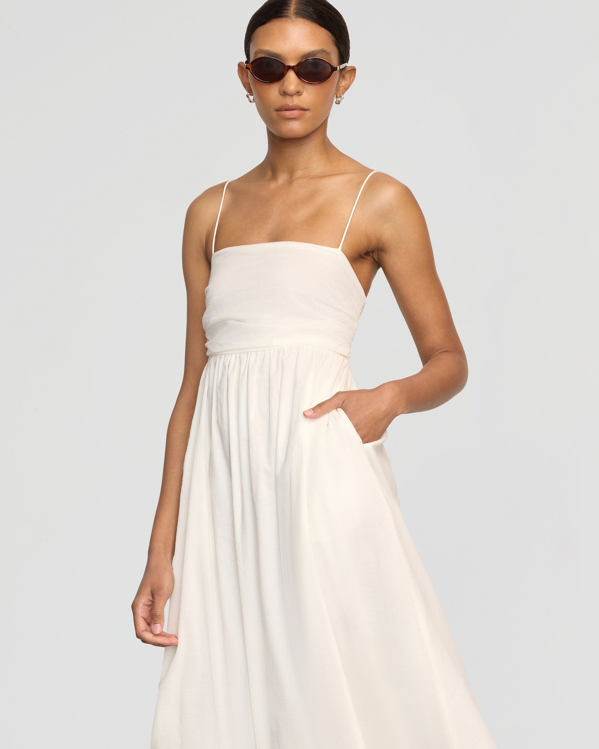 Aurora Ruched Organic Cotton Maxi Dress - Image 5