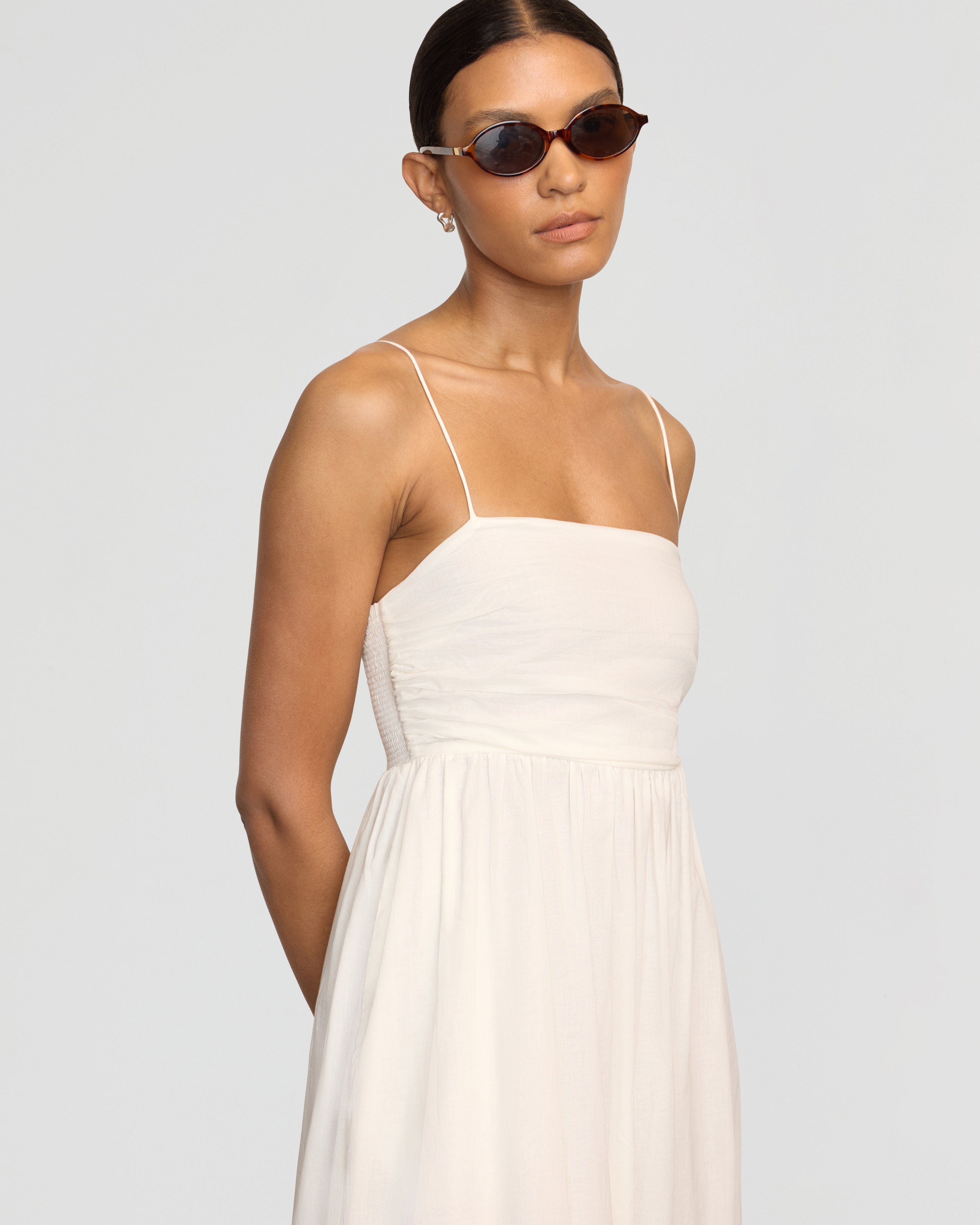 Aurora Ruched Organic Cotton Maxi Dress - Image 6