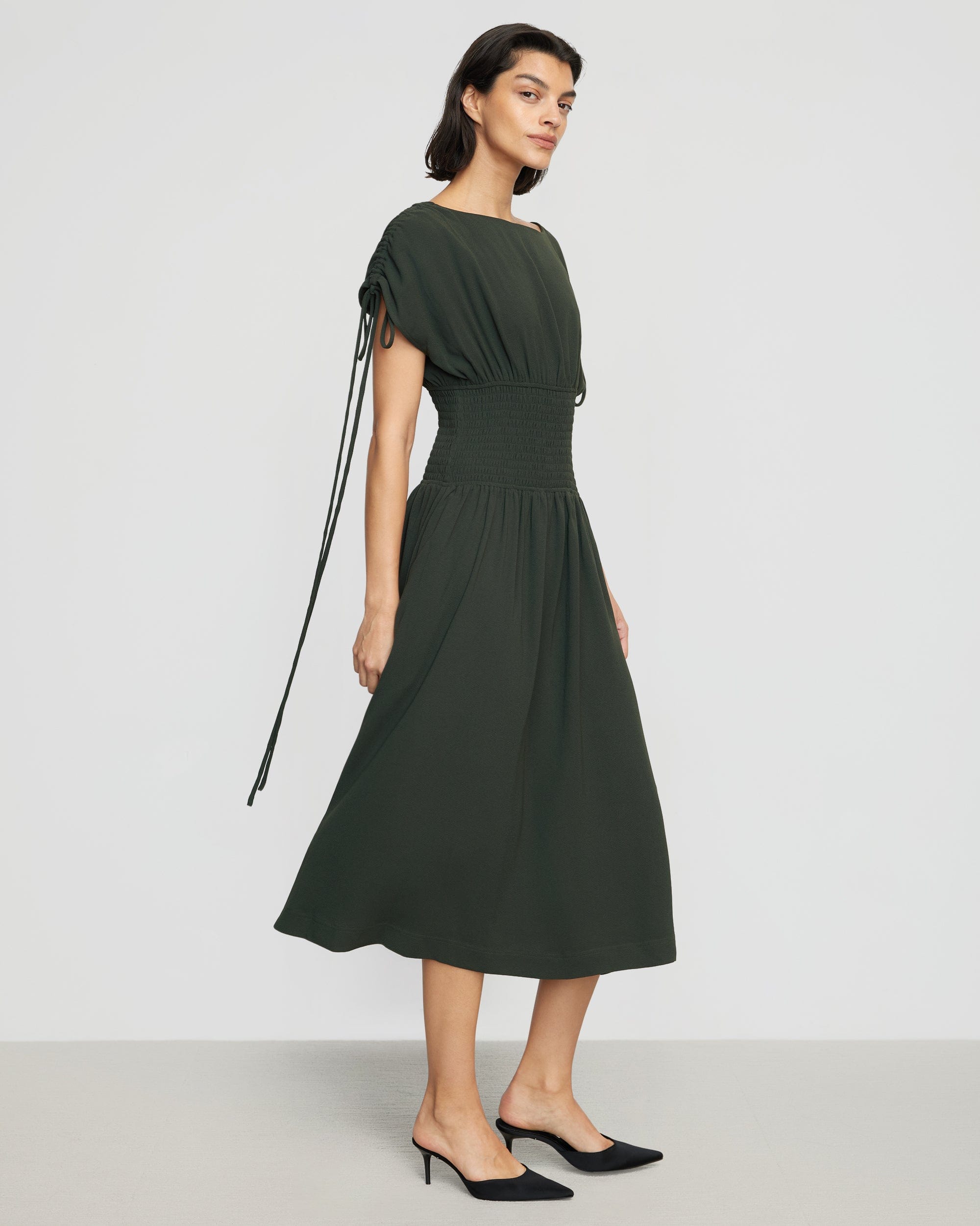 Ayumi Gathered-Shoulder Dress - Image 2