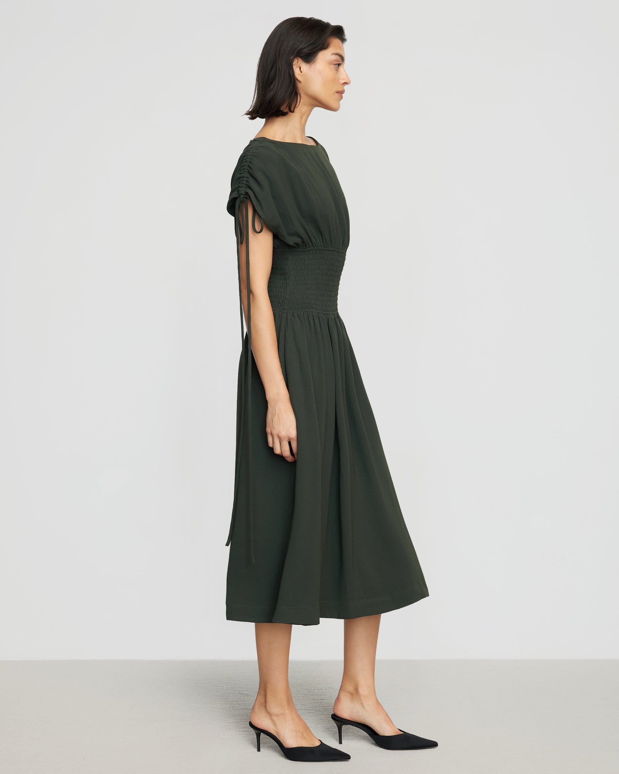 Ayumi Gathered-Shoulder Dress - Image 4