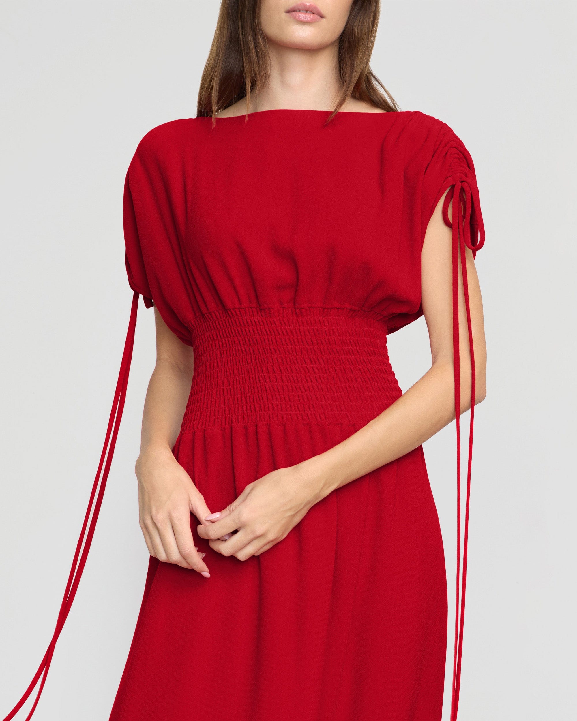 Ayumi Gathered-Shoulder Dress - Image 3