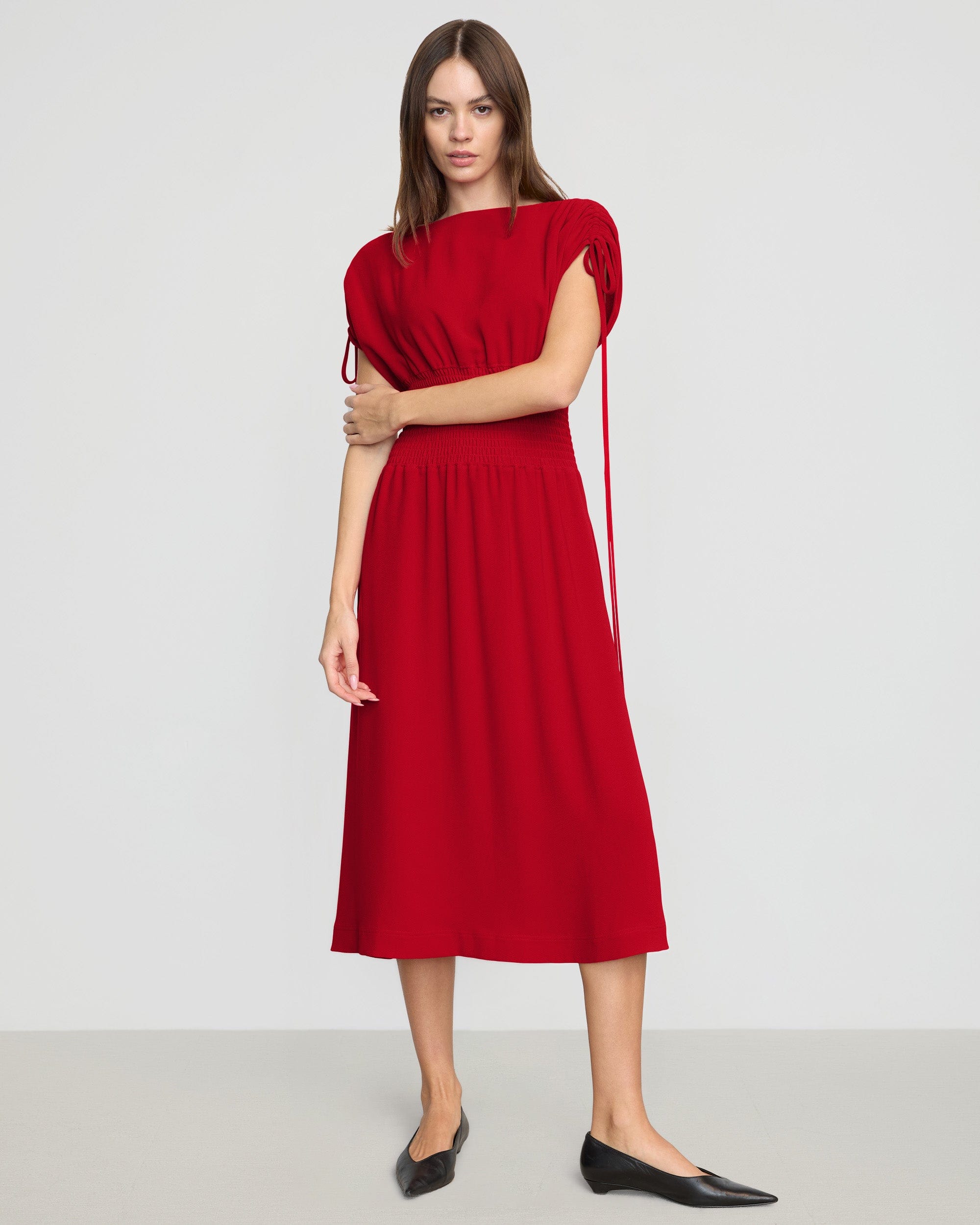 Ayumi Gathered-Shoulder Dress - Image 4