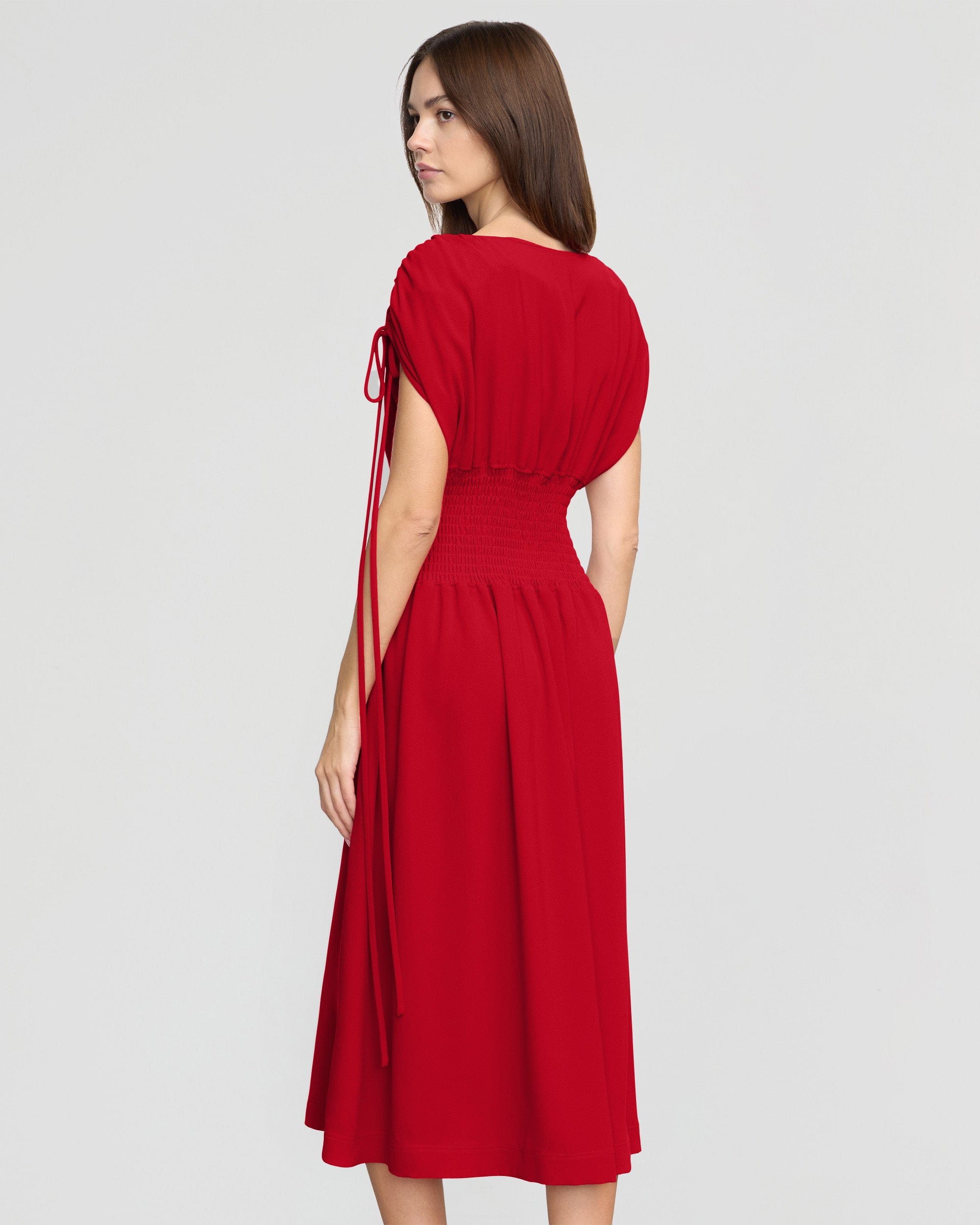 Ayumi Gathered-Shoulder Dress - Image 5