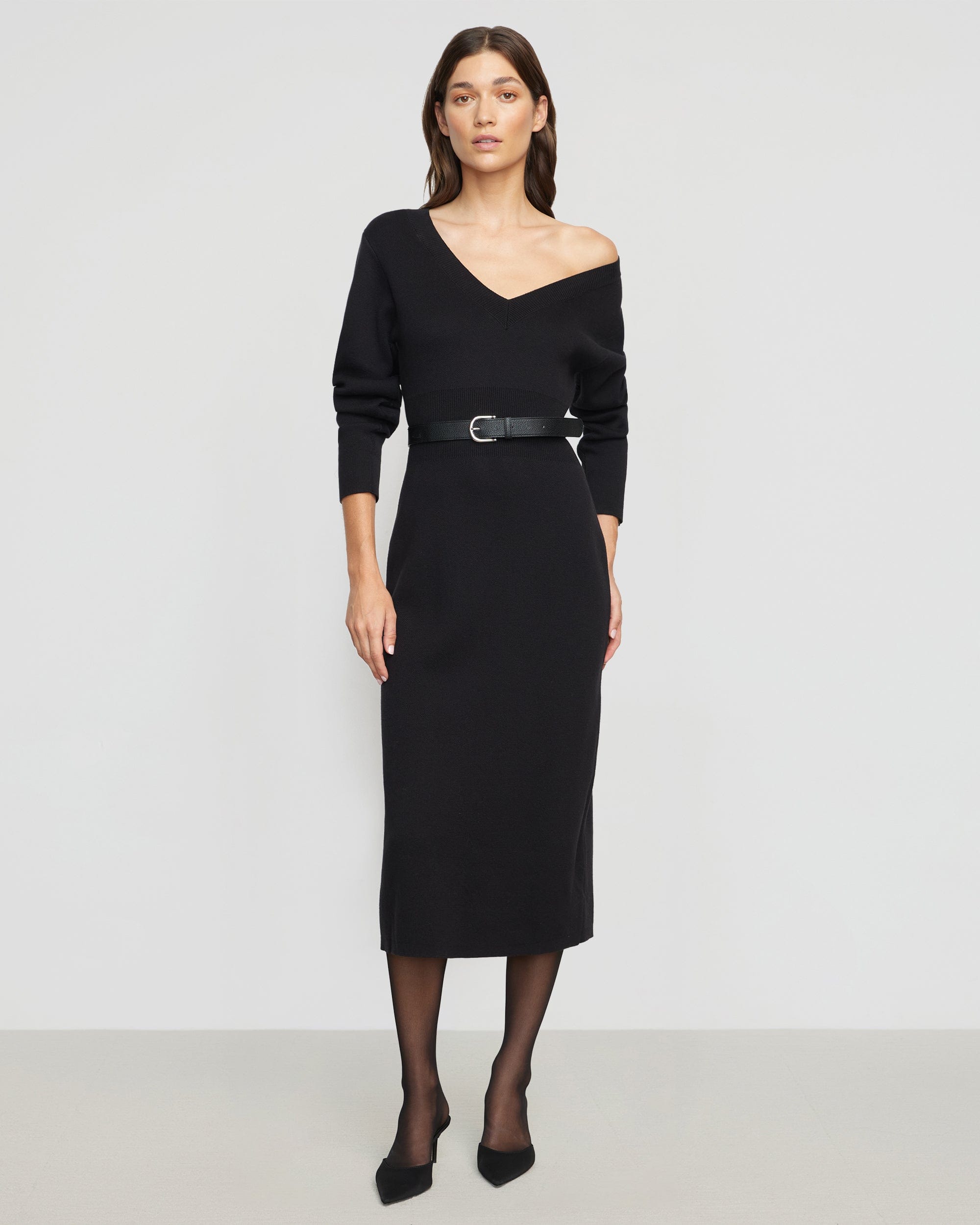 Bora Off-Shoulder V-Neck Sweater Dress - Image 2