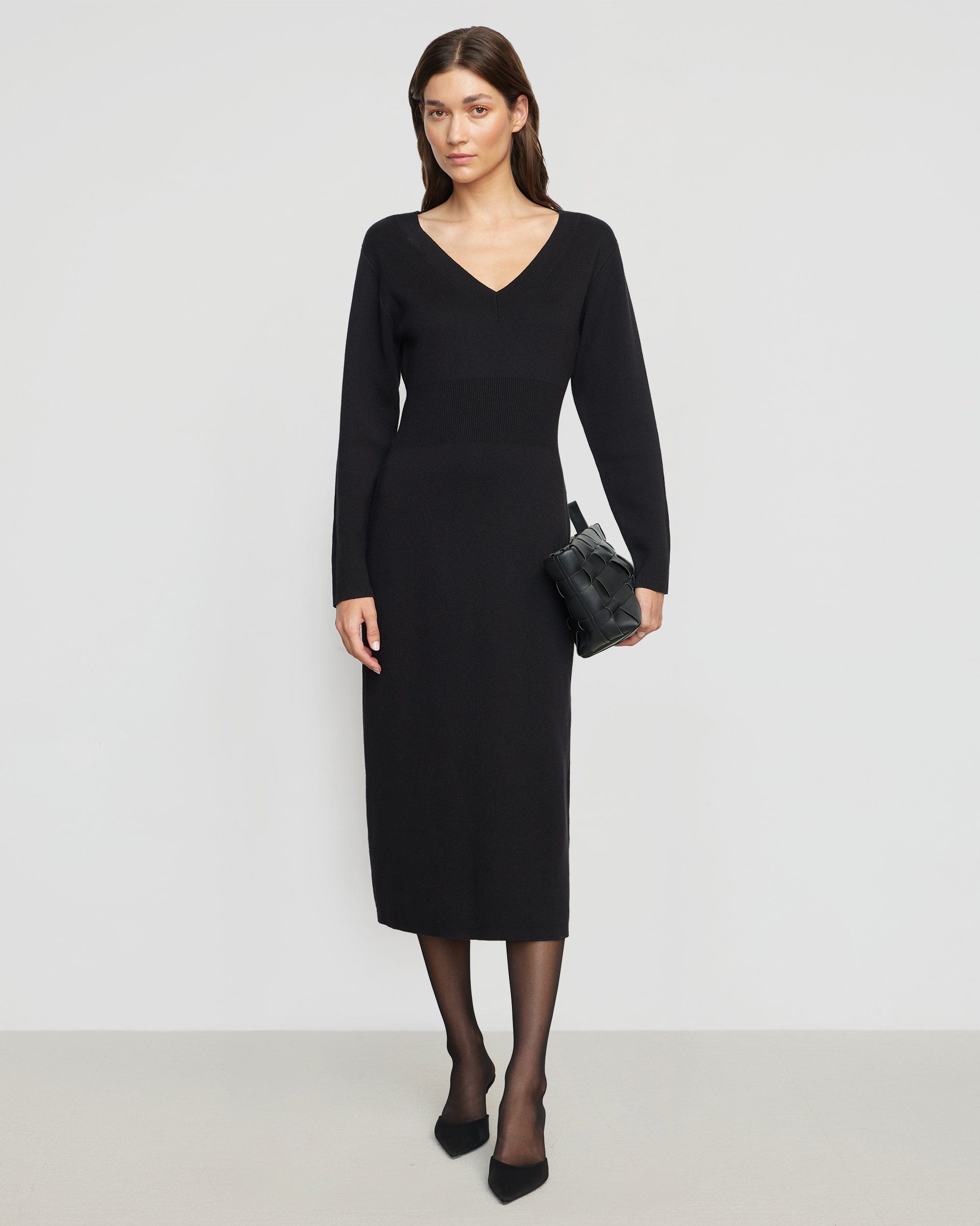 Bora Off-Shoulder V-Neck Sweater Dress - Image 3