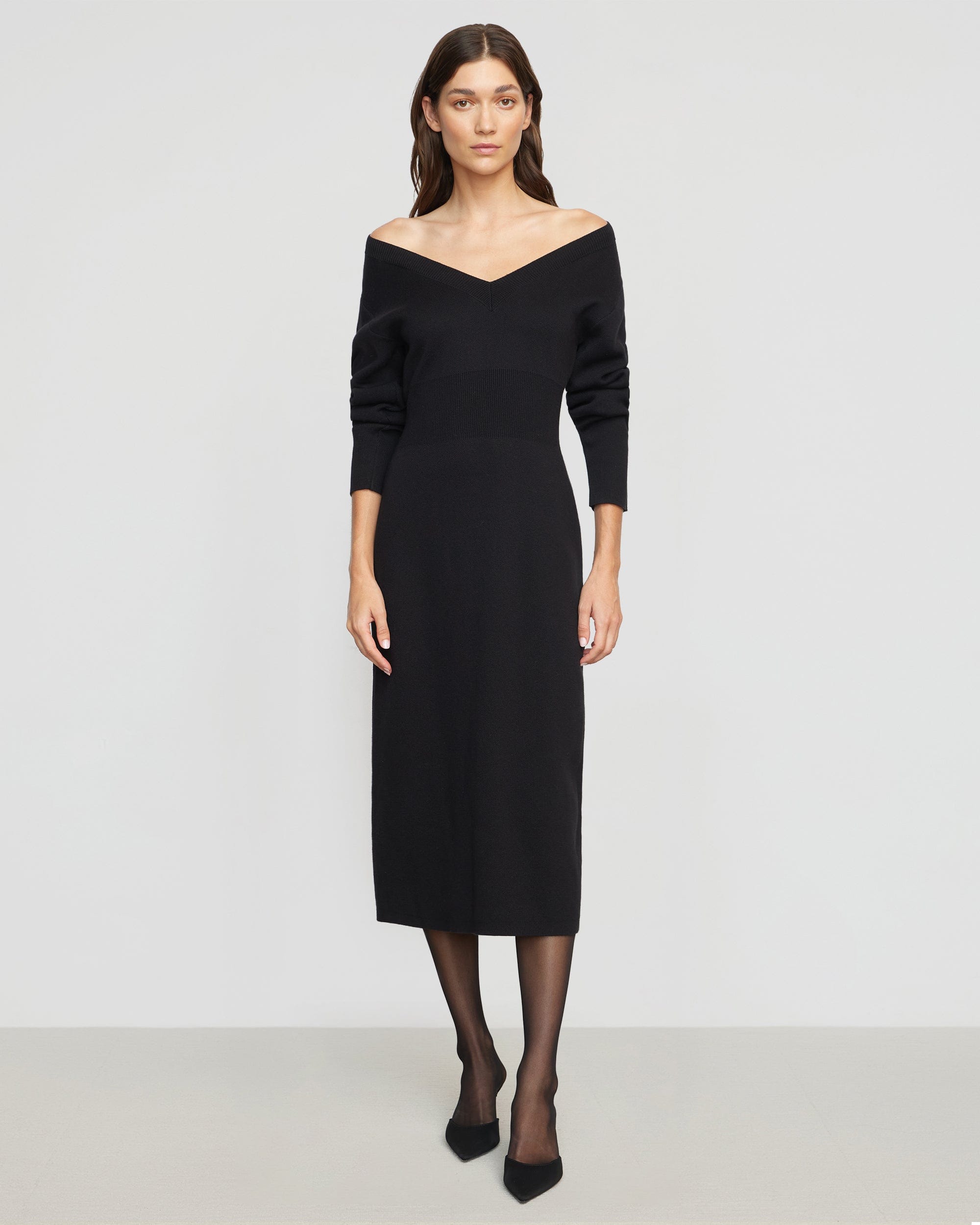 Bora Off-Shoulder V-Neck Sweater Dress - Image 5