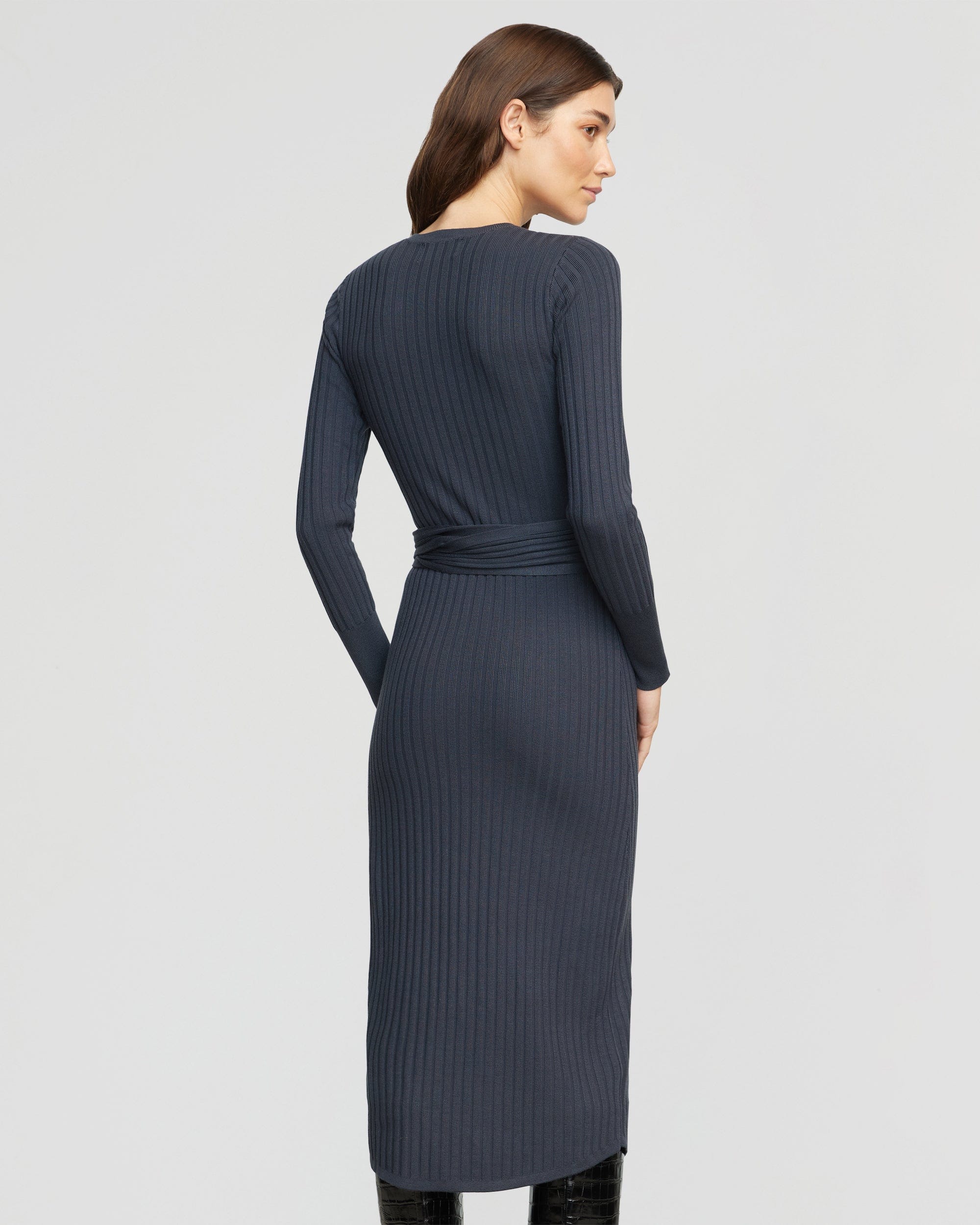 Carmen Tie-Front Ribbed Dress - Image 6