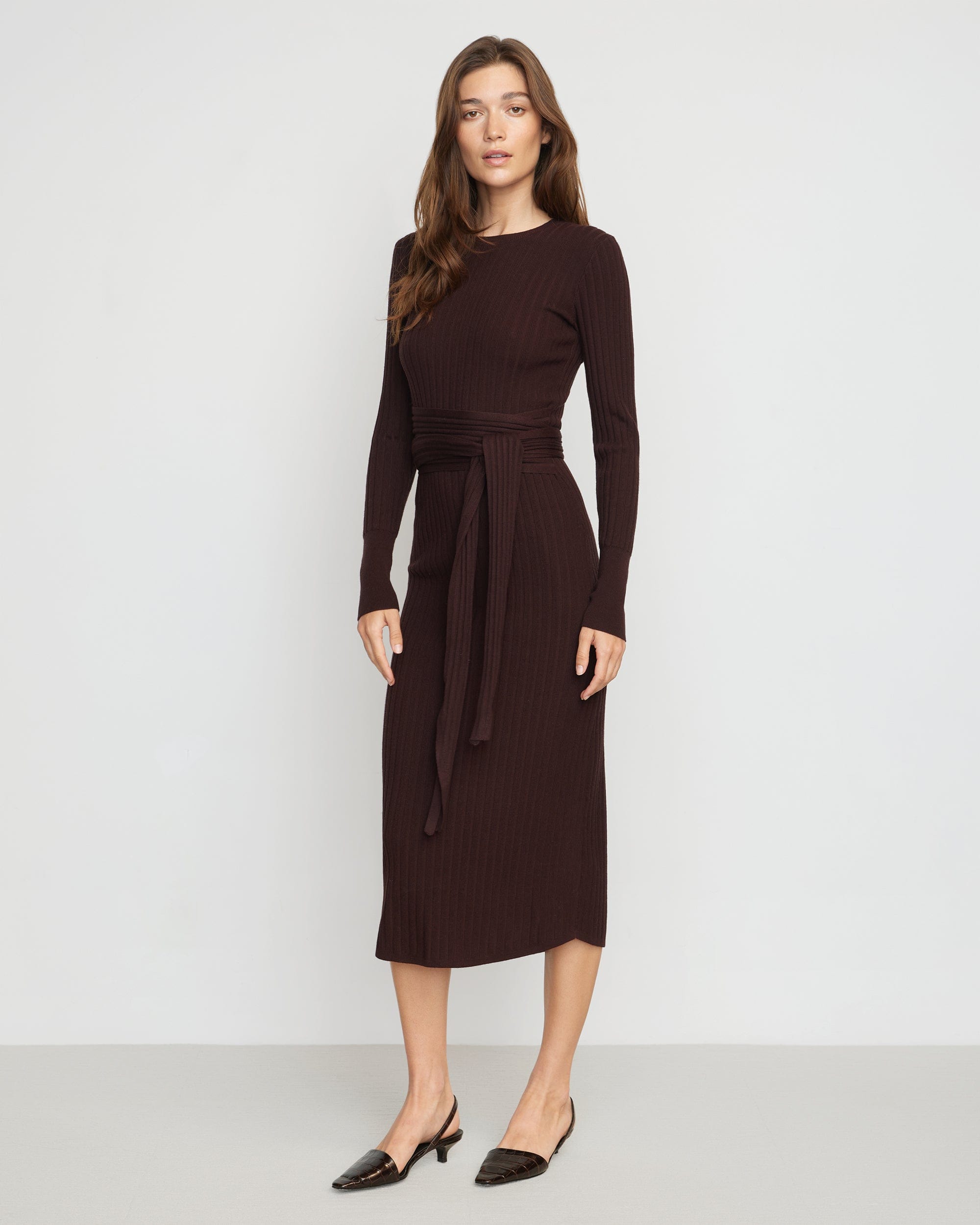 Carmen Tie-Front Ribbed Dress - Image 2