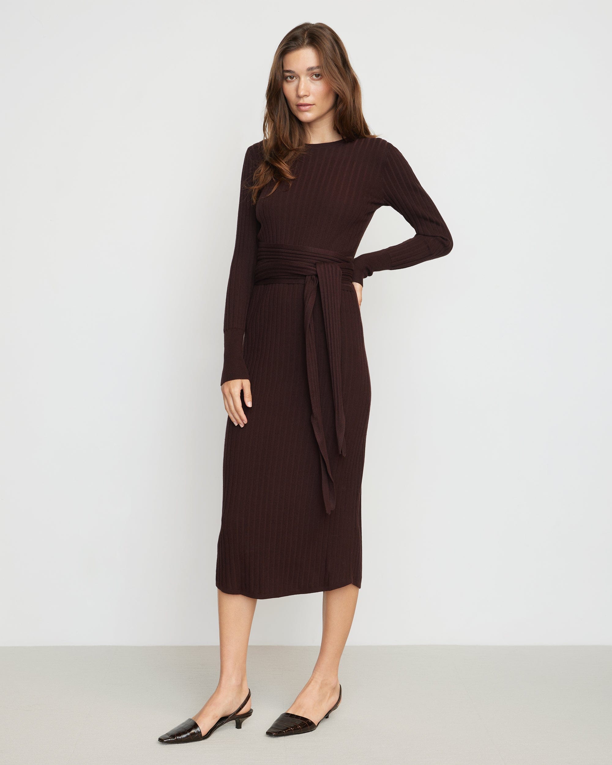 Carmen Tie-Front Ribbed Dress - Image 4