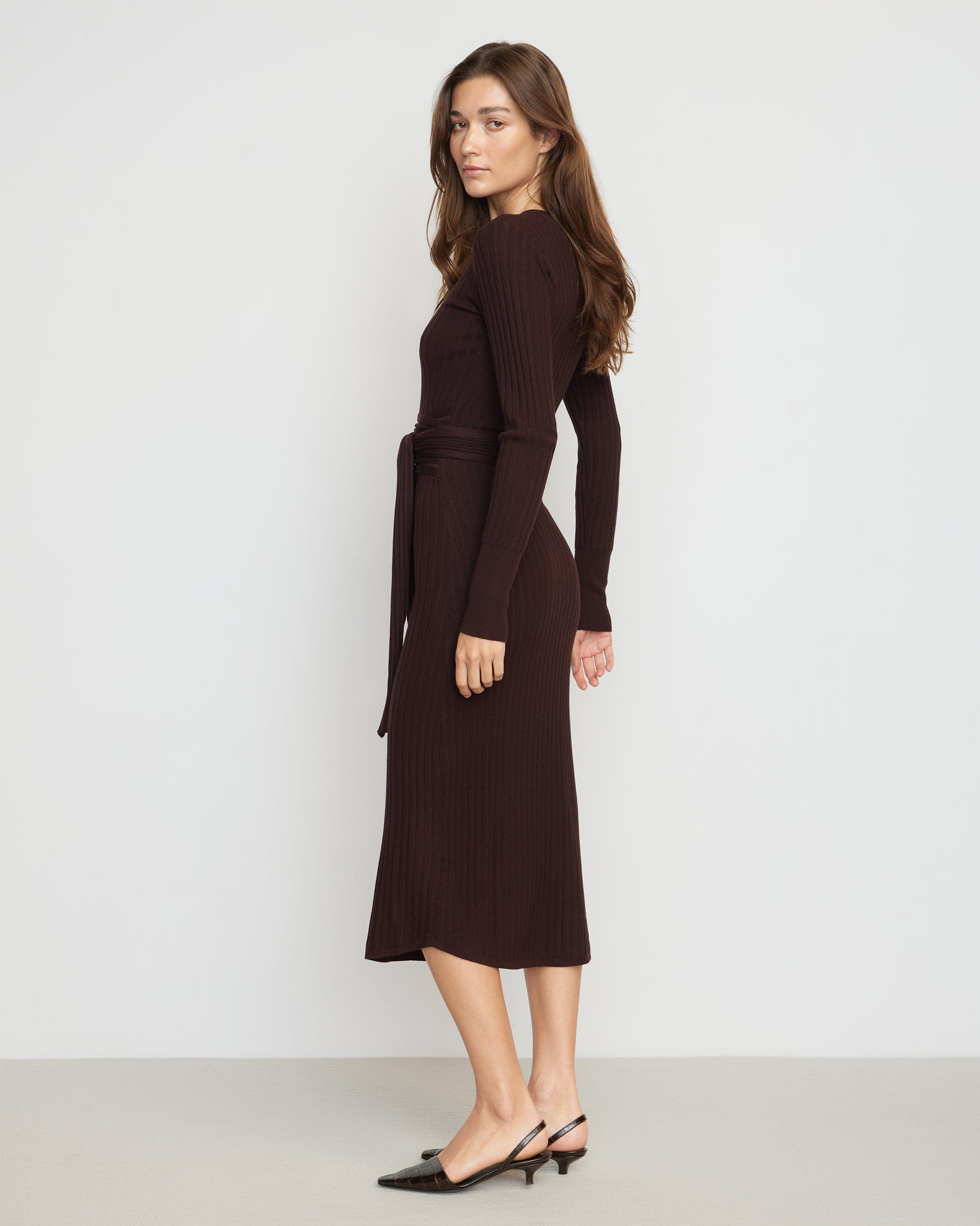 Carmen Tie-Front Ribbed Dress - Image 11