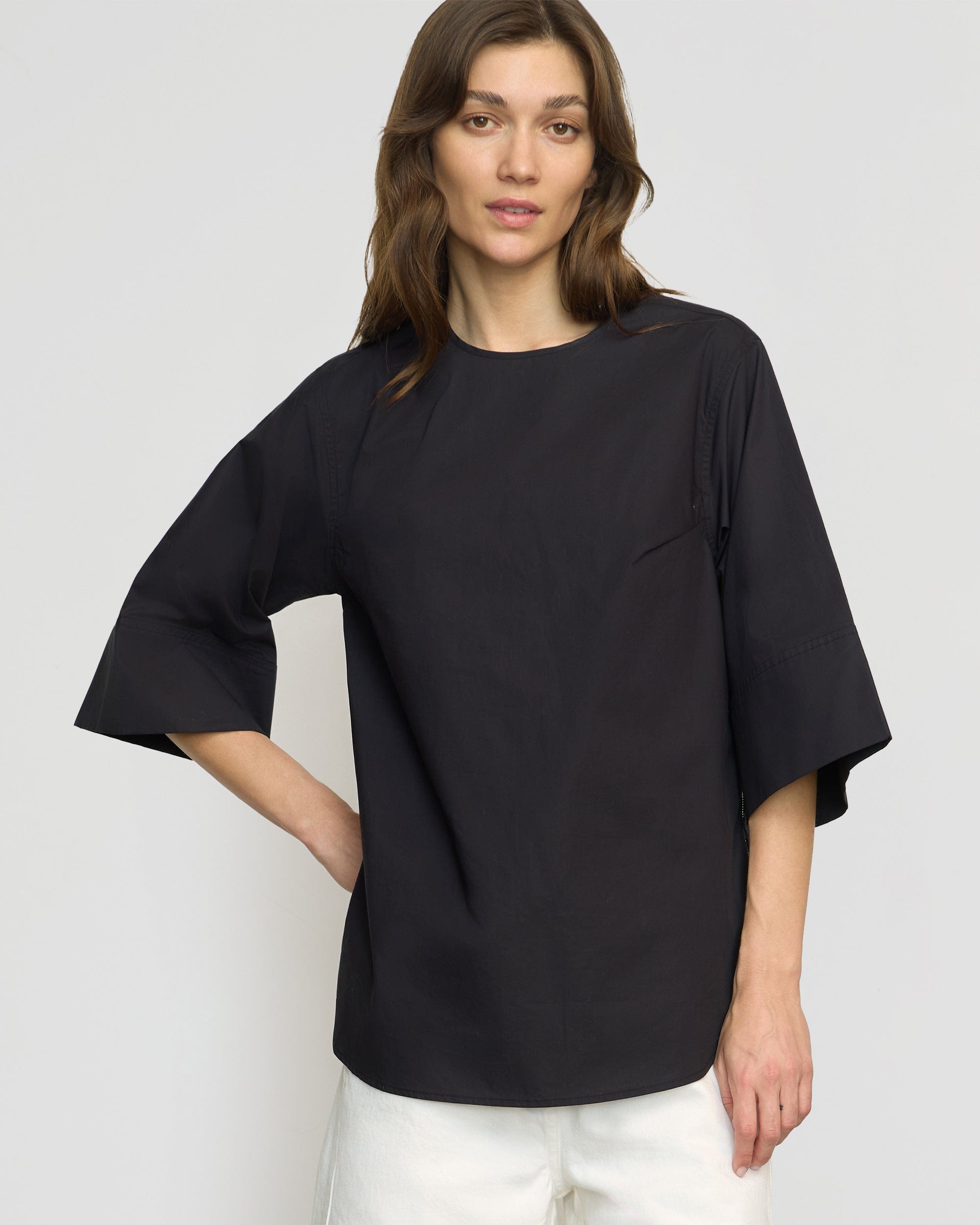 Catie Side-Zip Oversized Tulip-Hem Top - Image 4