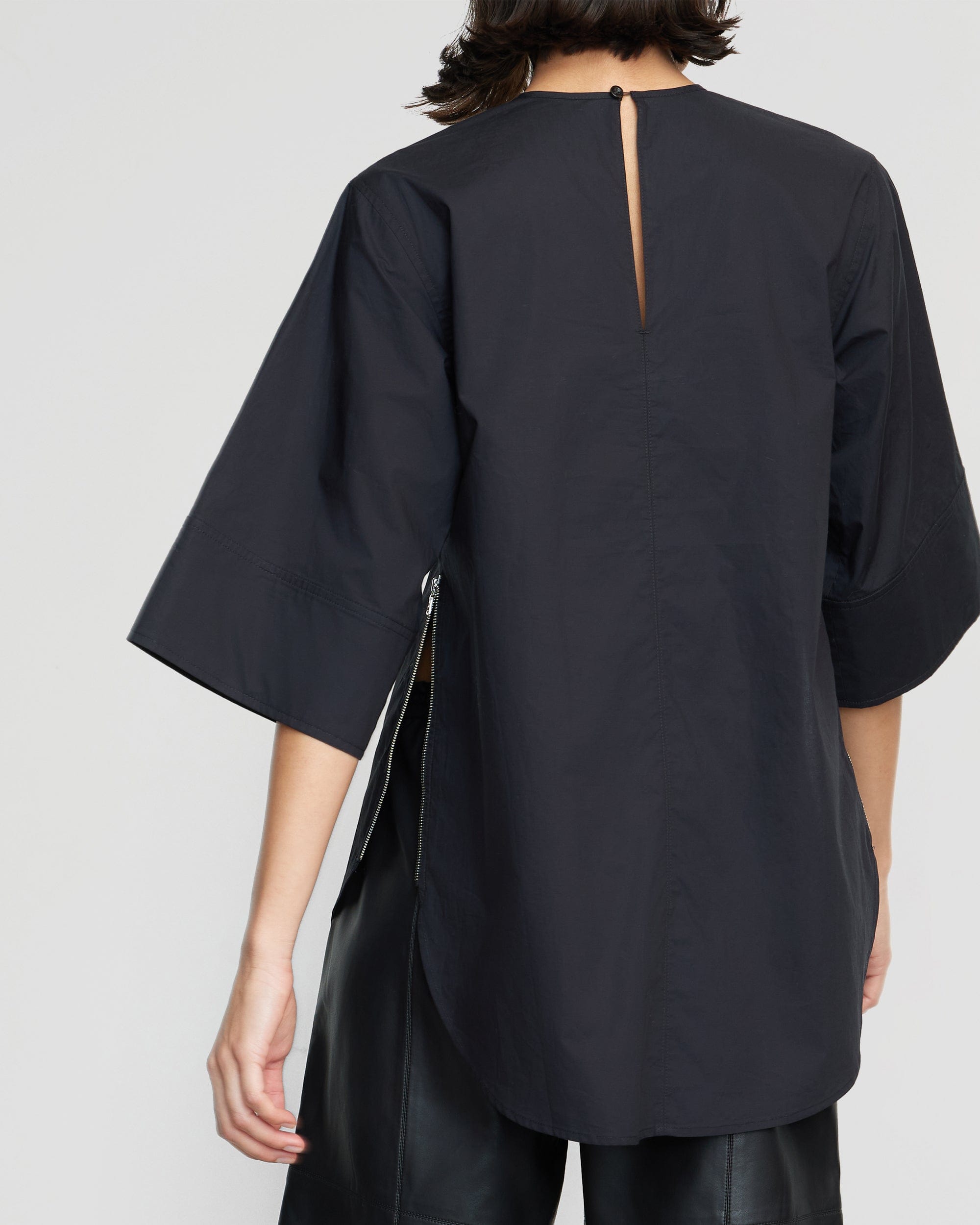 Catie Side-Zip Oversized Tulip-Hem Top - Image 7