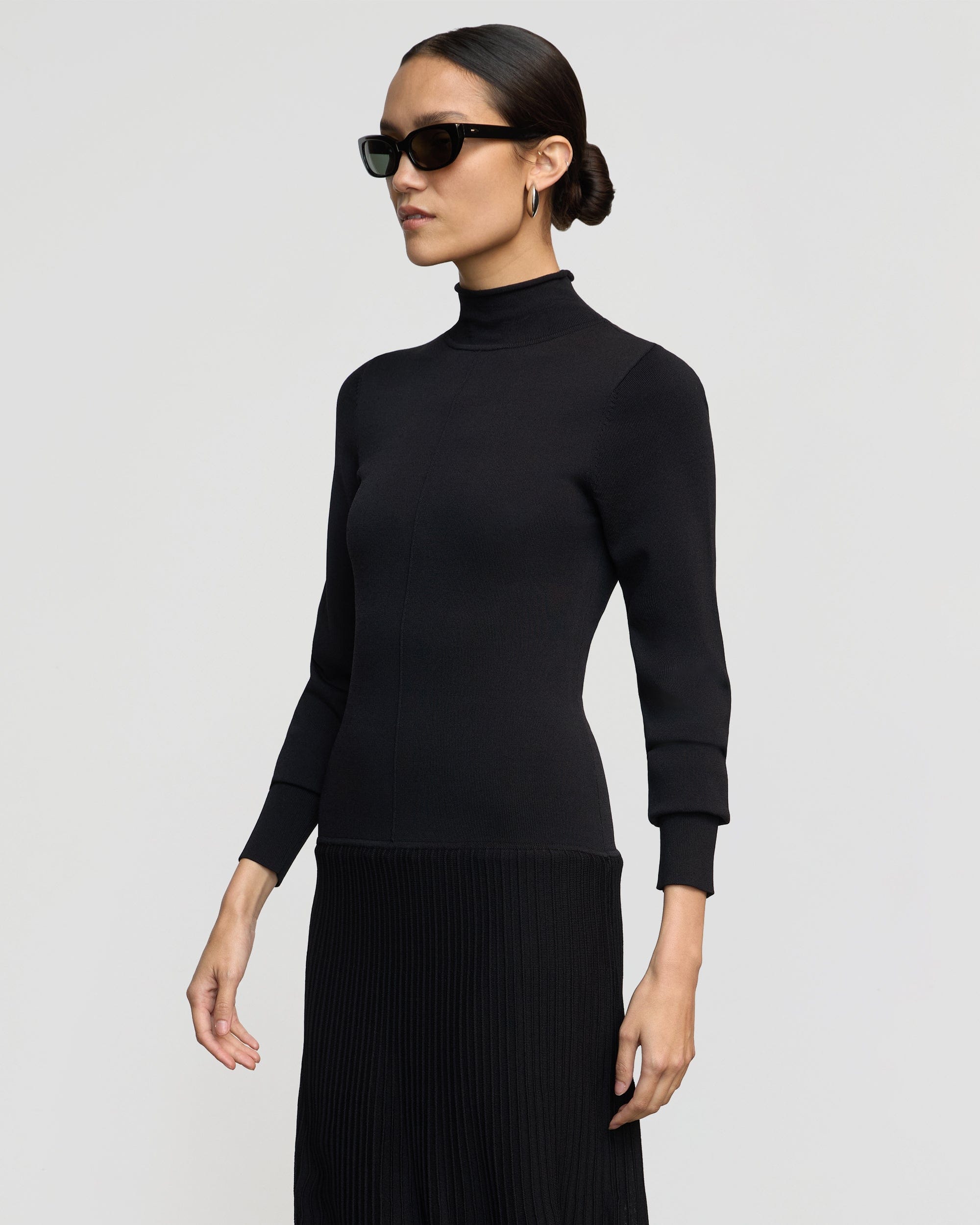 Chandra Ottoman-Knit Long-Sleeve Dress - Image 3