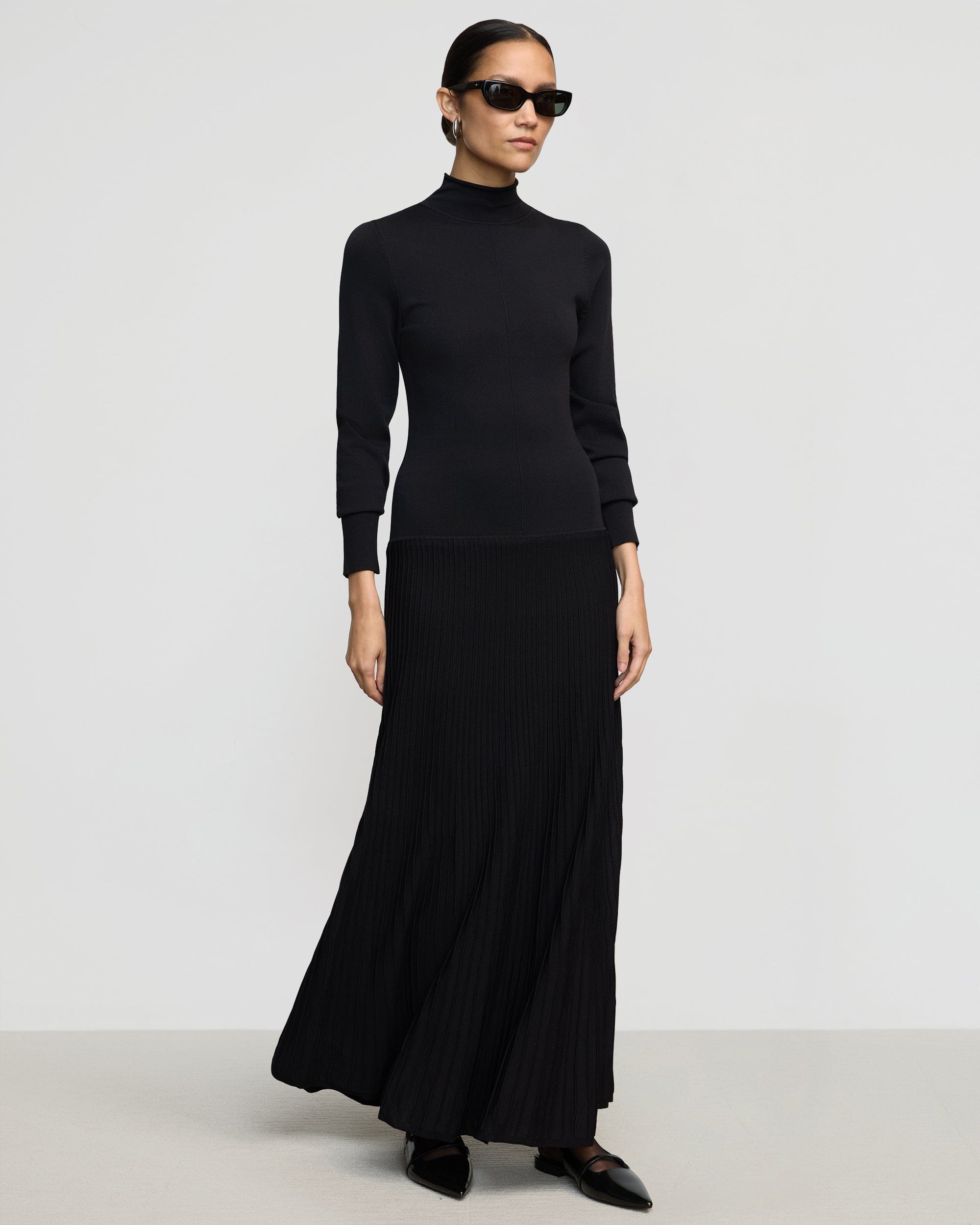 Chandra Ottoman-Knit Long-Sleeve Dress - Image 4