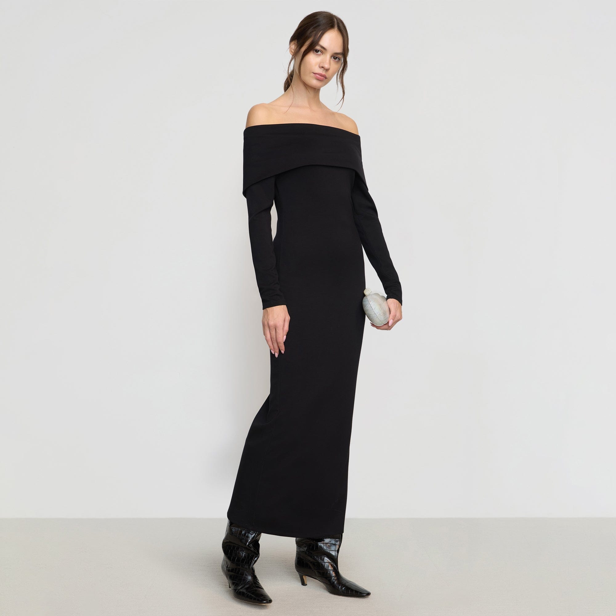 Morgan Split Foldover Jersey Dress
