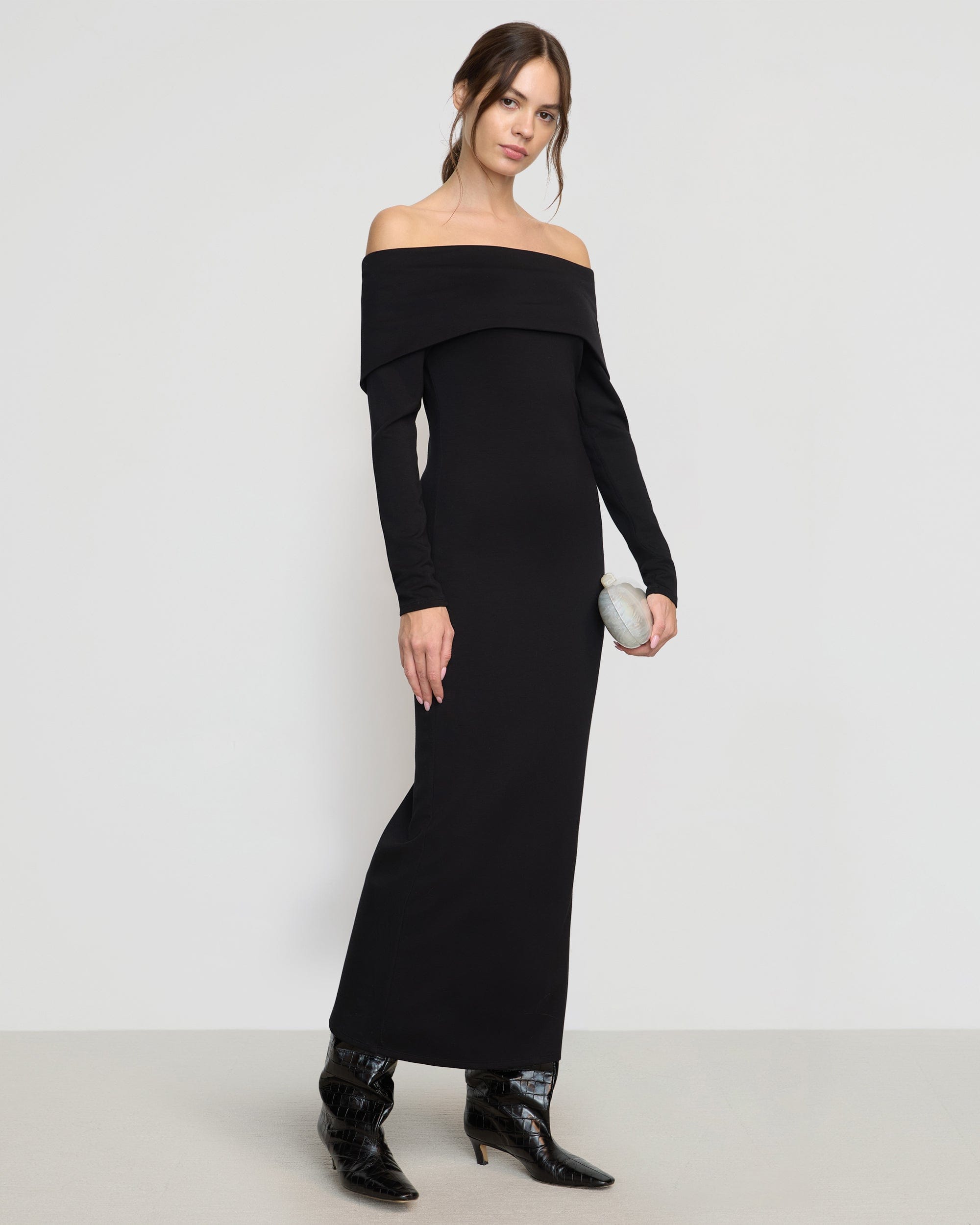 Morgan Split Foldover Jersey Dress - Image 2