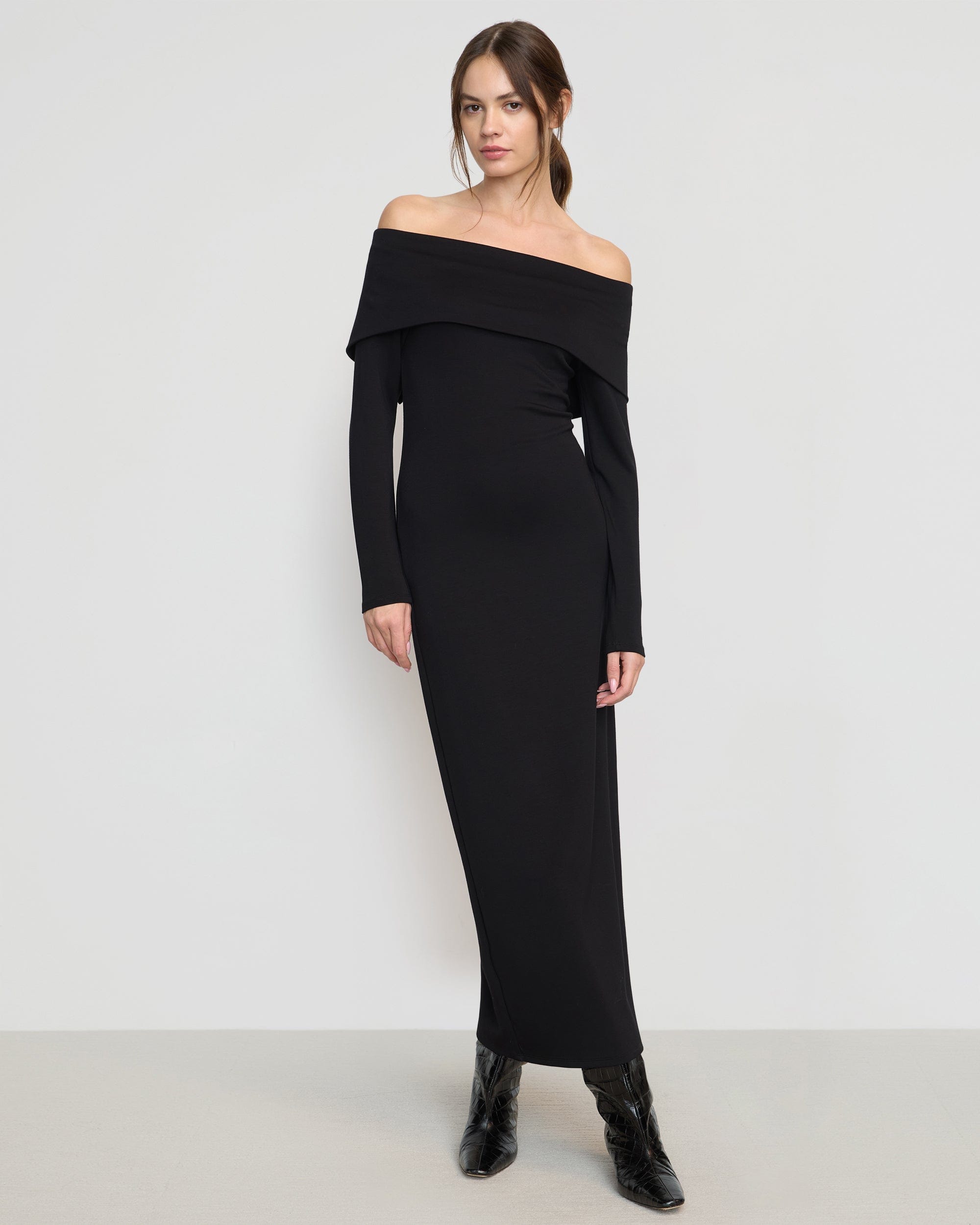 Morgan Split Foldover Jersey Dress - Image 4