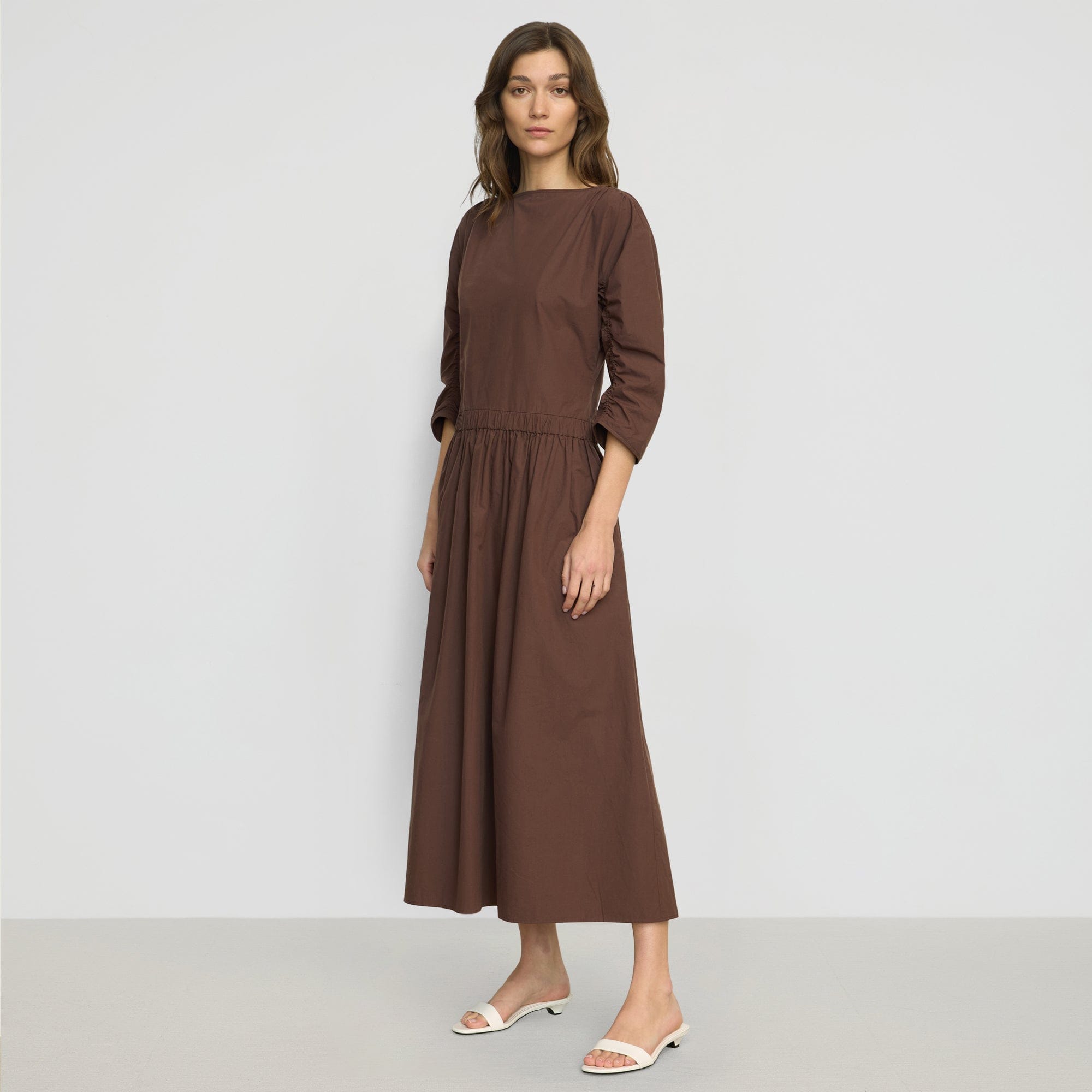 Natalia Cotton Ruched-Detail Dress