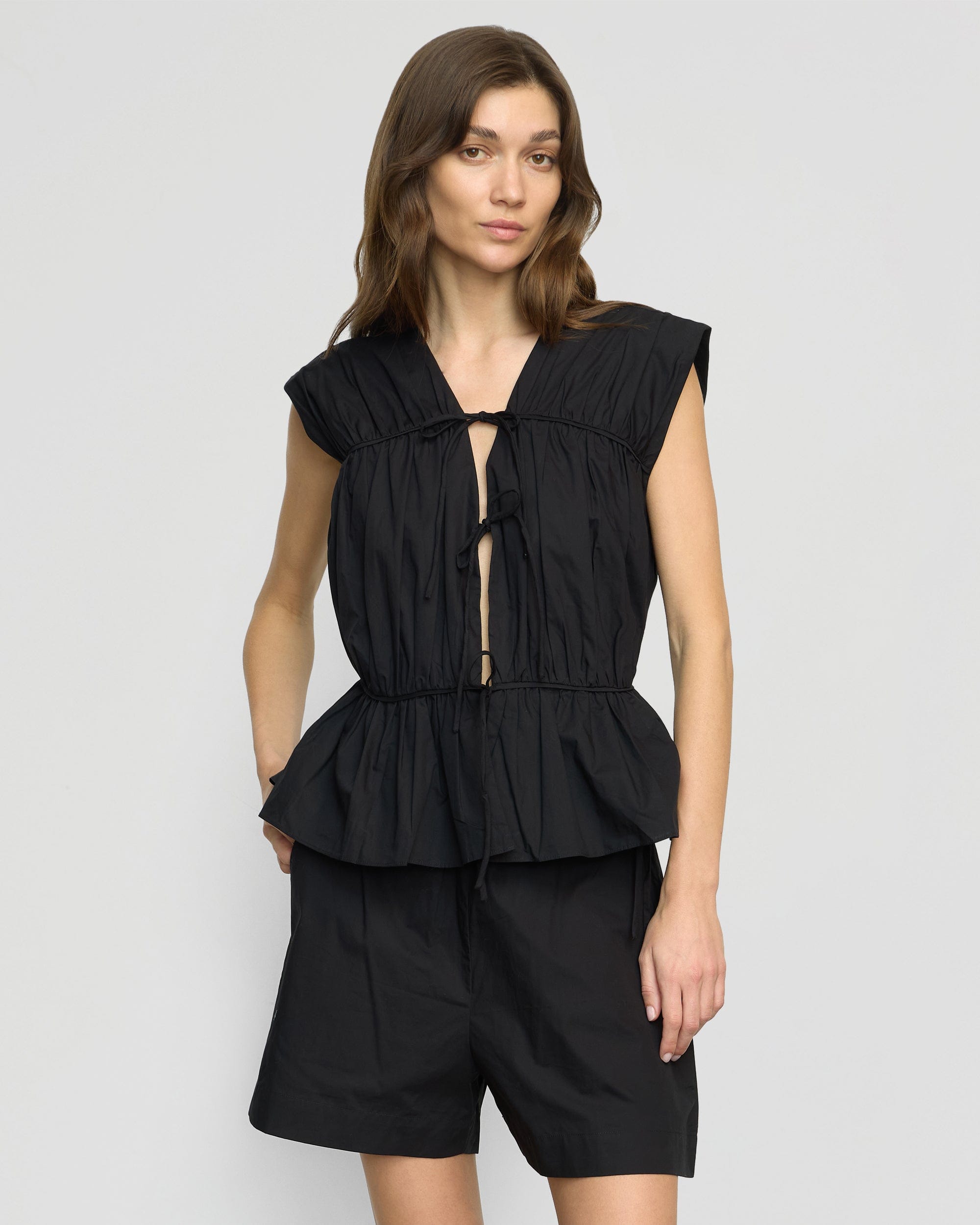 Neha Tie-Front Organic Cotton Blouse - Image 2