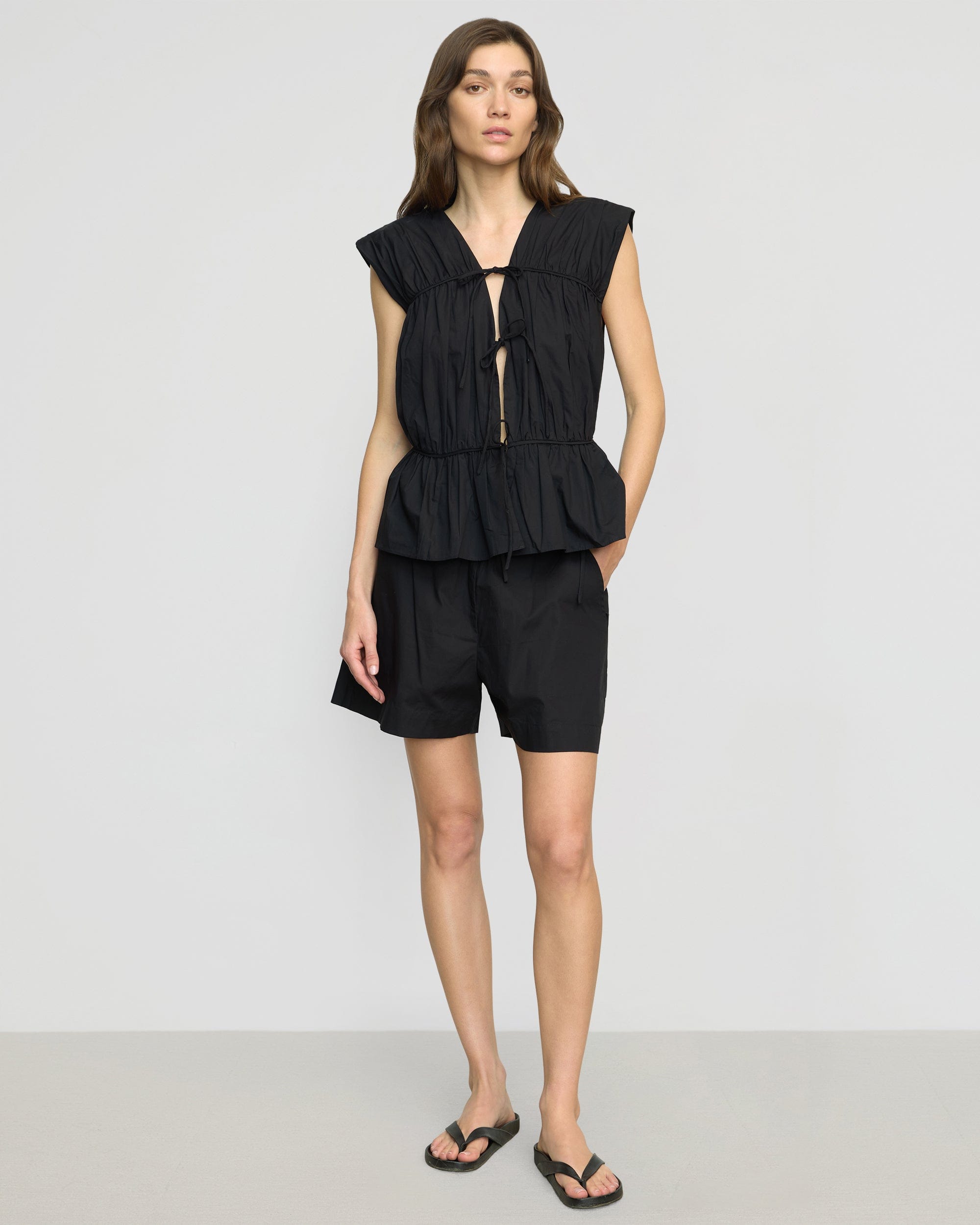 Neha Tie-Front Organic Cotton Blouse - Image 3