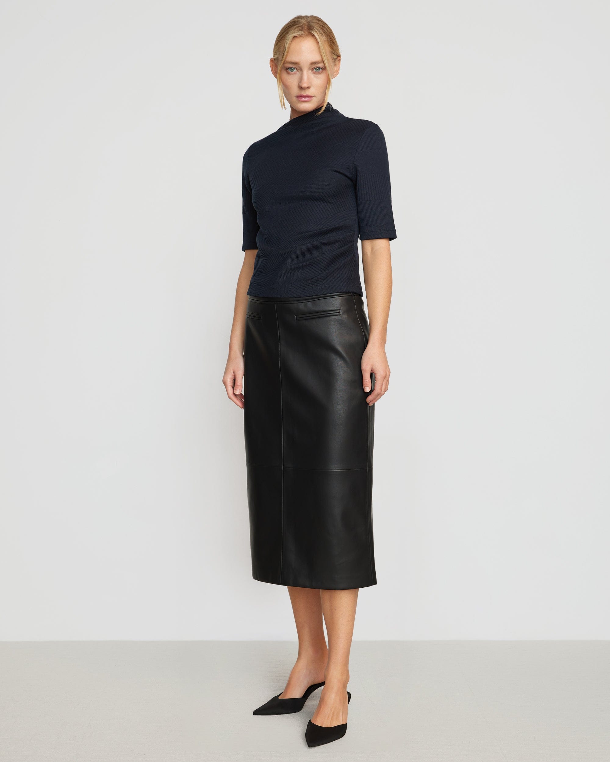 Pauline Ribbed Asymmetric-Neck Top - Image 8