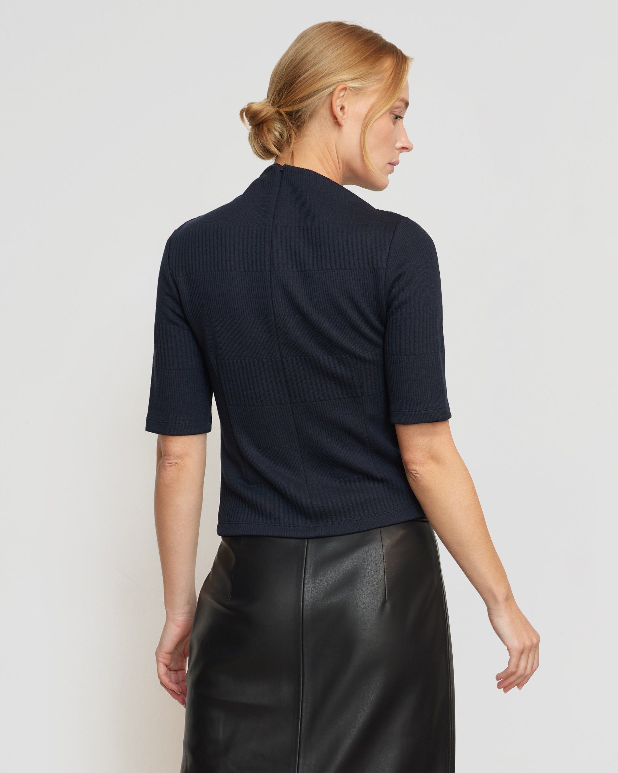 Pauline Ribbed Asymmetric-Neck Top - Image 9
