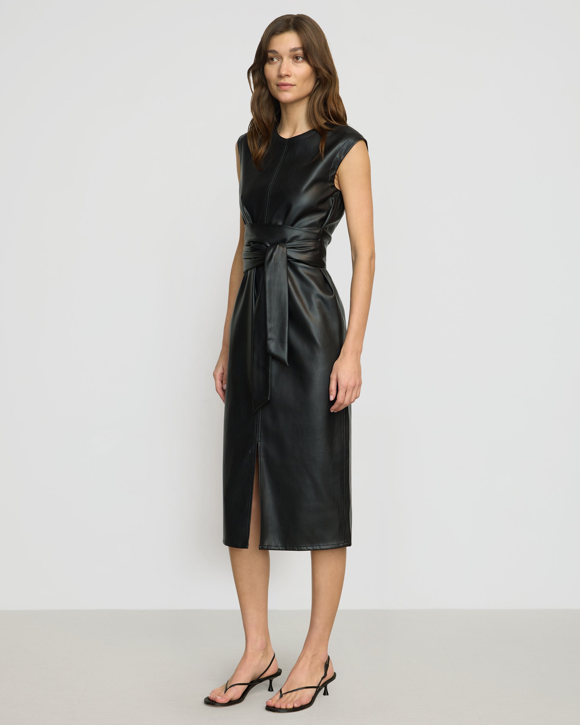 Pilar Vegan Leather Tie-Front Dress - Image 2