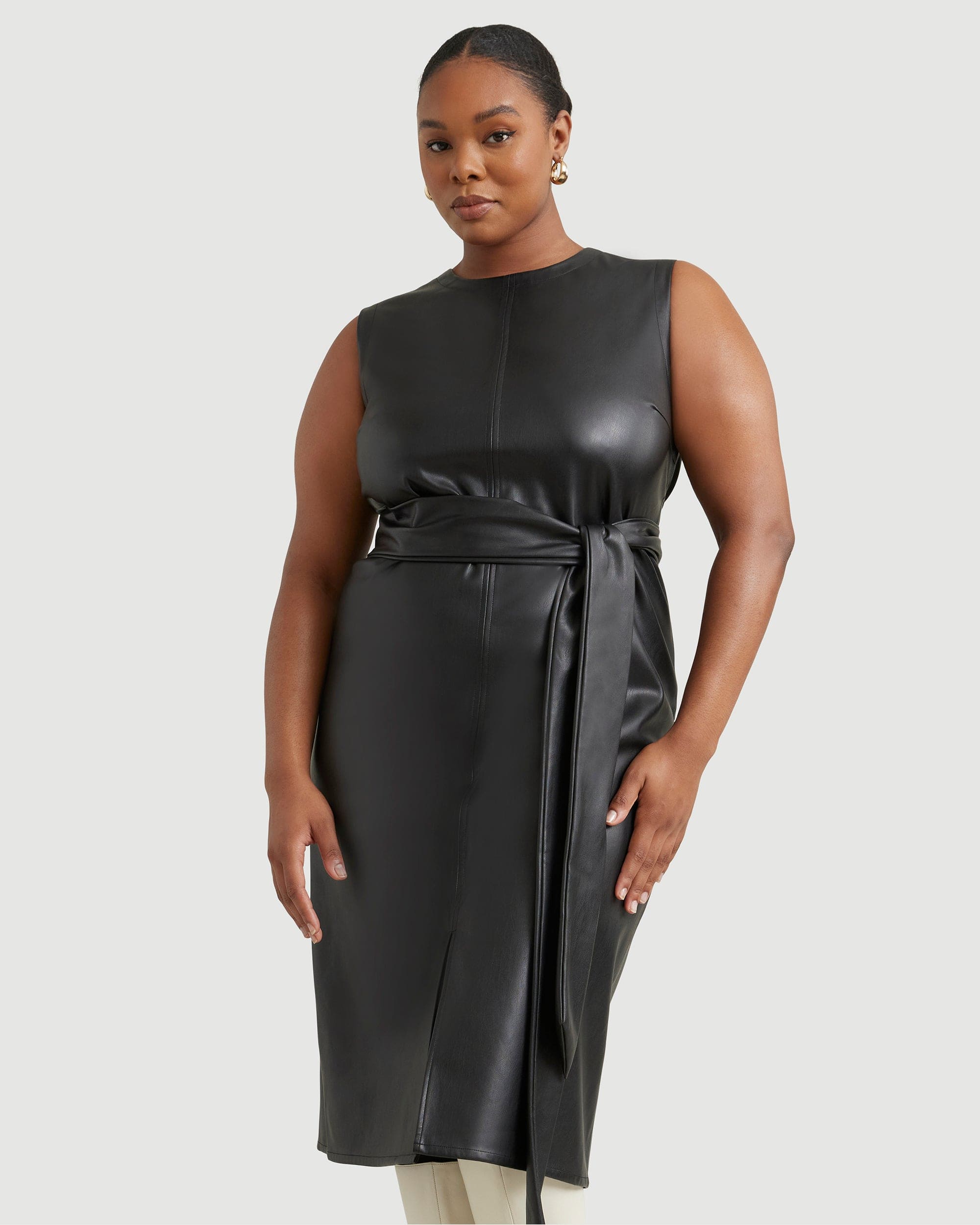 Pilar Vegan Leather Tie-Front Dress - Image 11