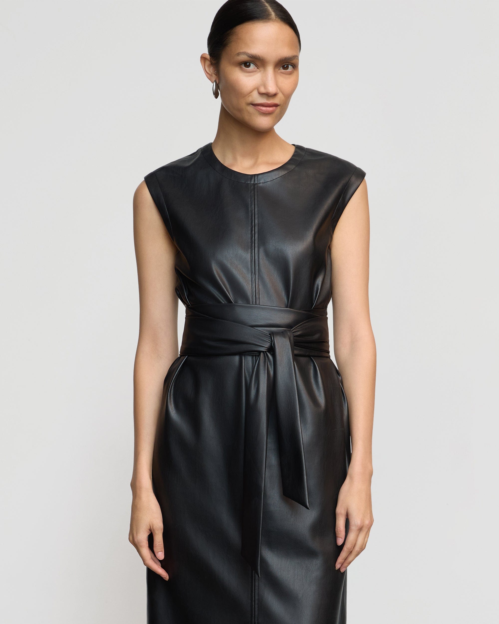 Pilar Vegan Leather Tie-Front Dress - Image 7