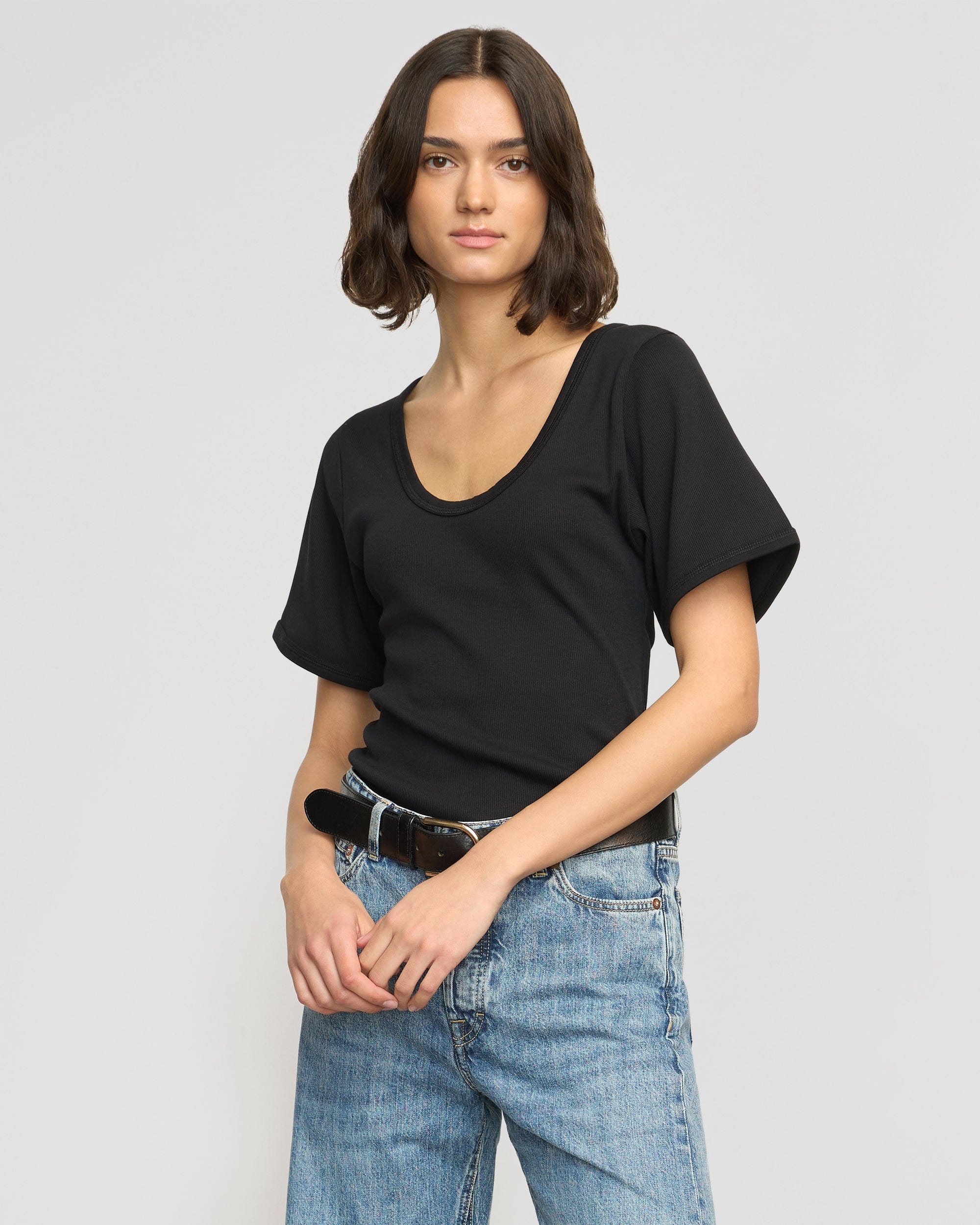 Renee Sculpted Scoop-Neck Tee - Image 4