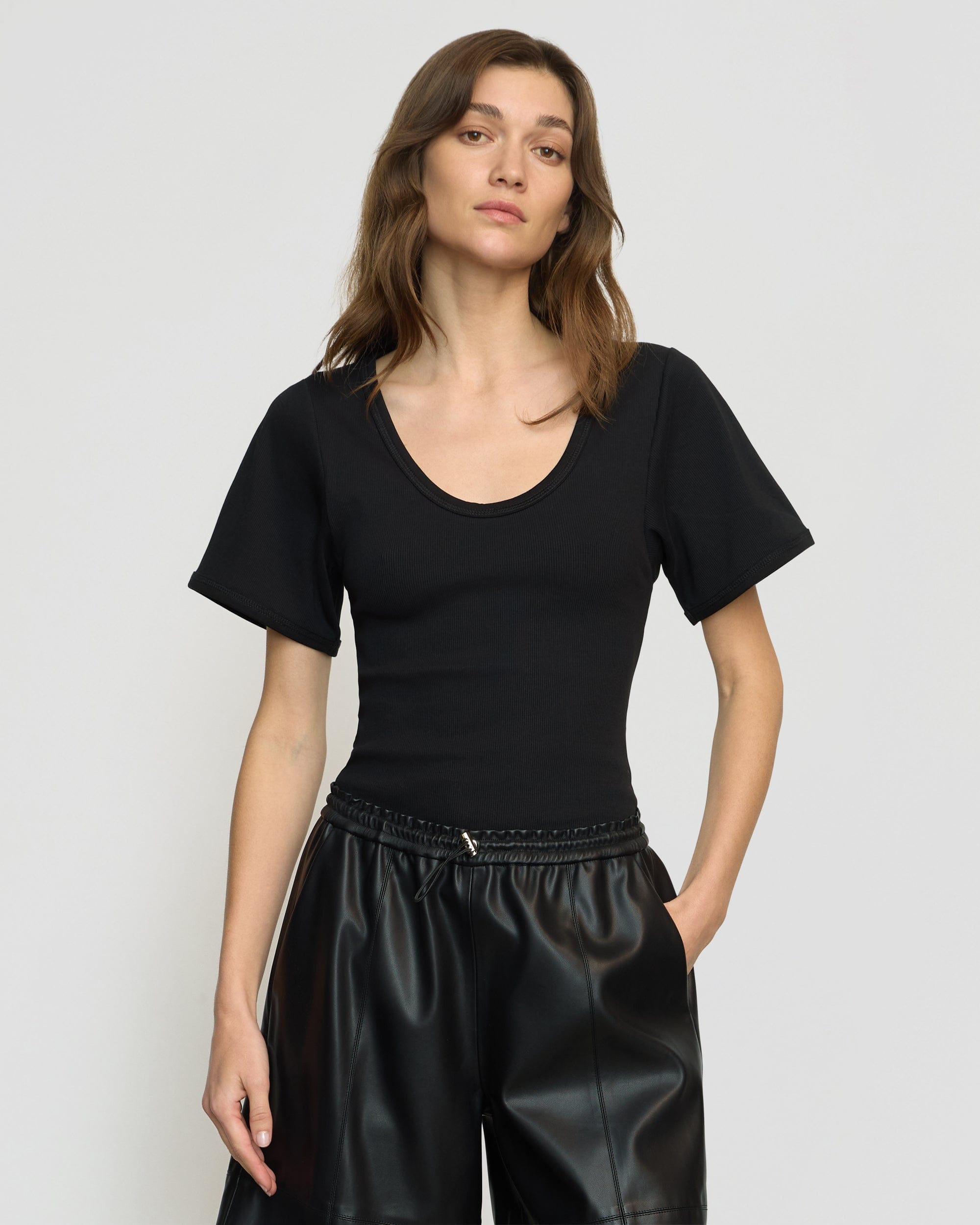 Renee Sculpted Scoop-Neck Tee - Image 2