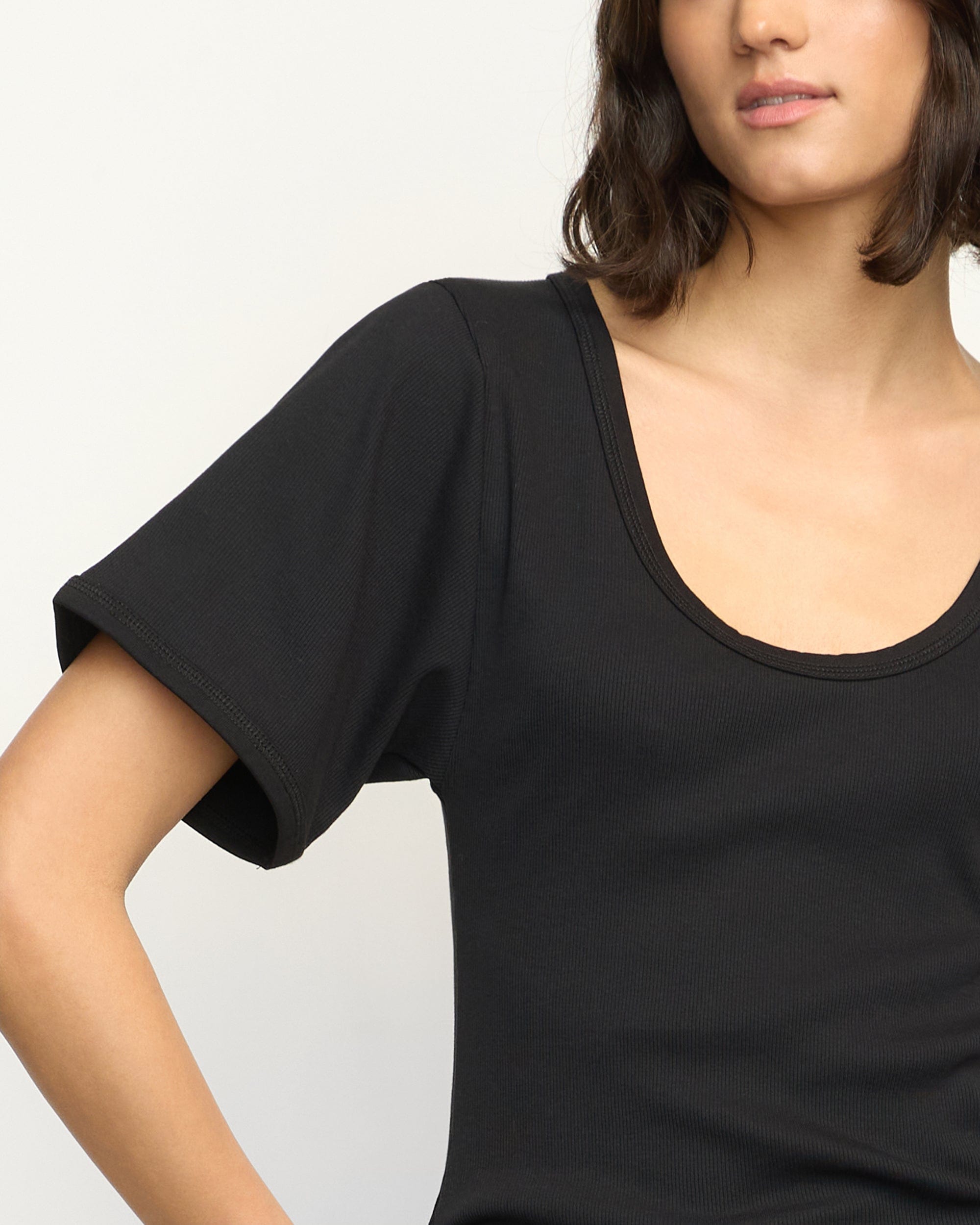 Renee Sculpted Scoop-Neck Tee - Image 6