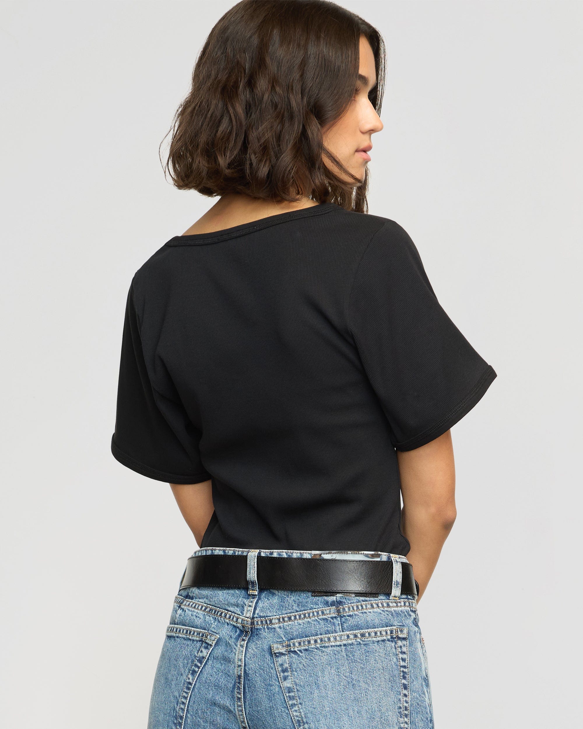 Renee Sculpted Scoop-Neck Tee - Image 7