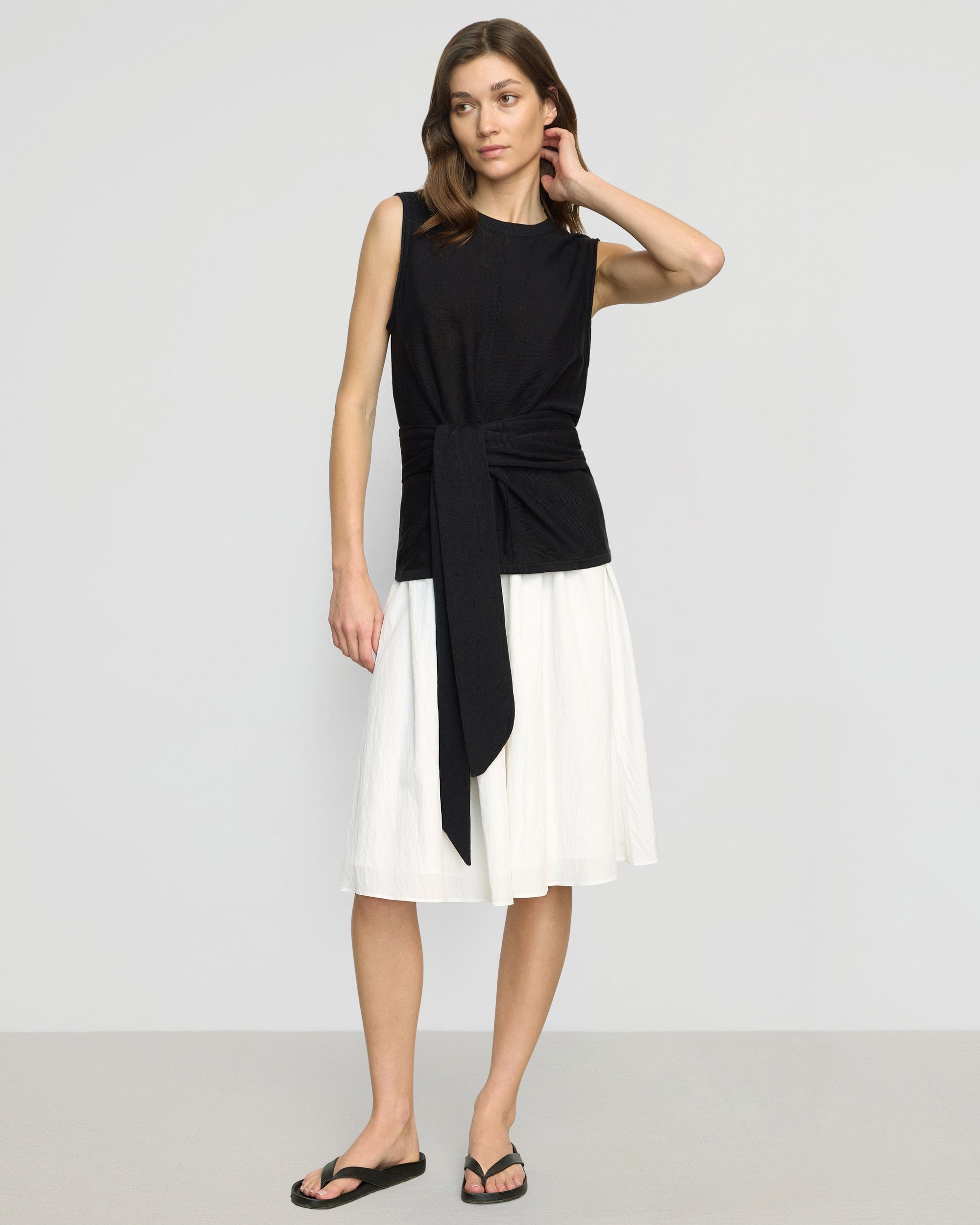 Rois Tie-Front Linen-Cotton Top - Image 5