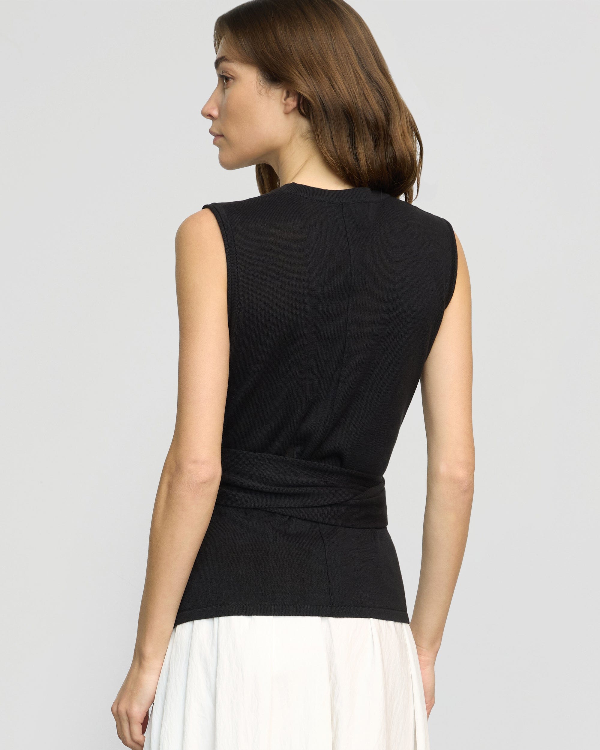 Rois Tie-Front Linen-Cotton Top - Image 6