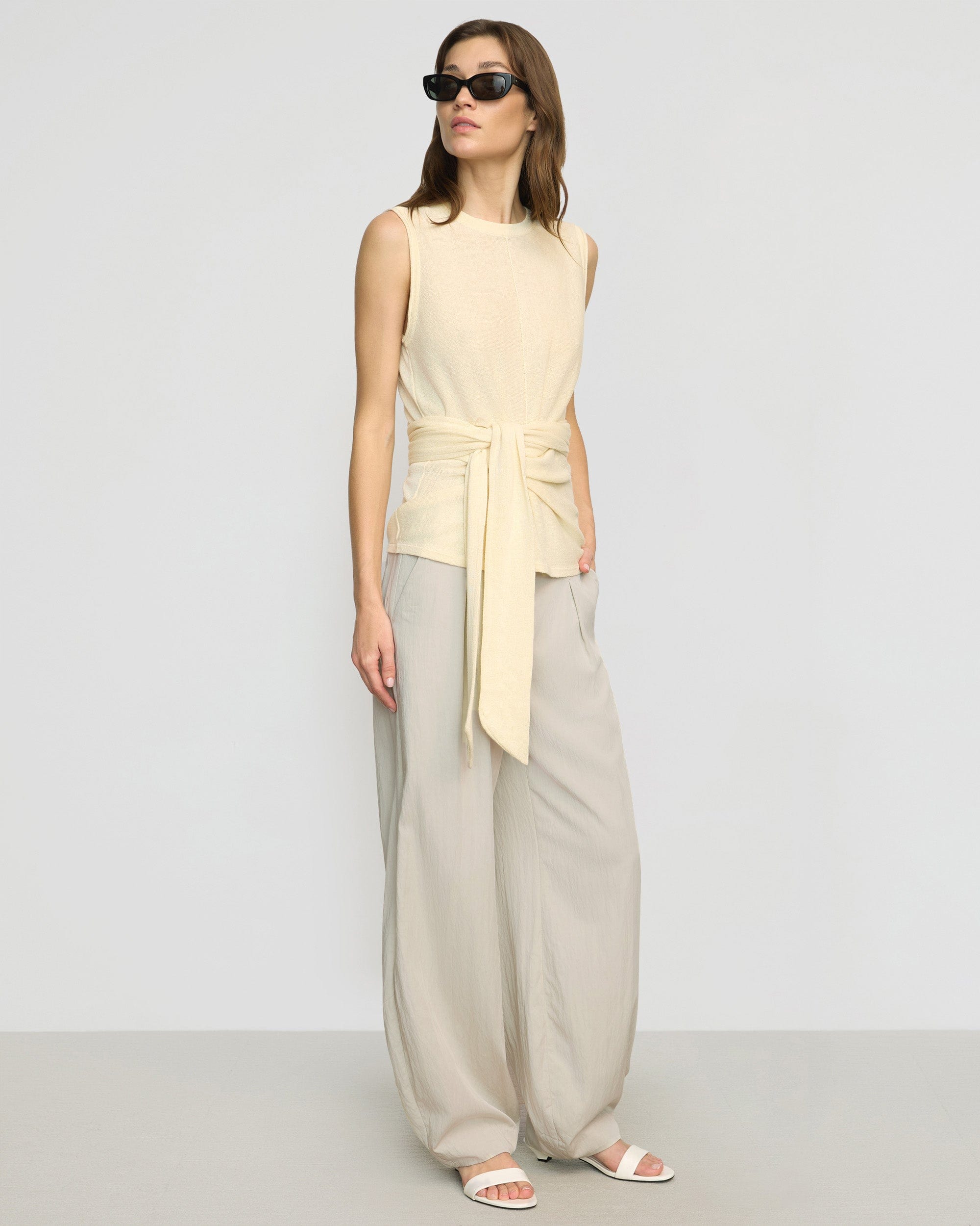Rois Tie-Front Linen-Cotton Top - Image 5