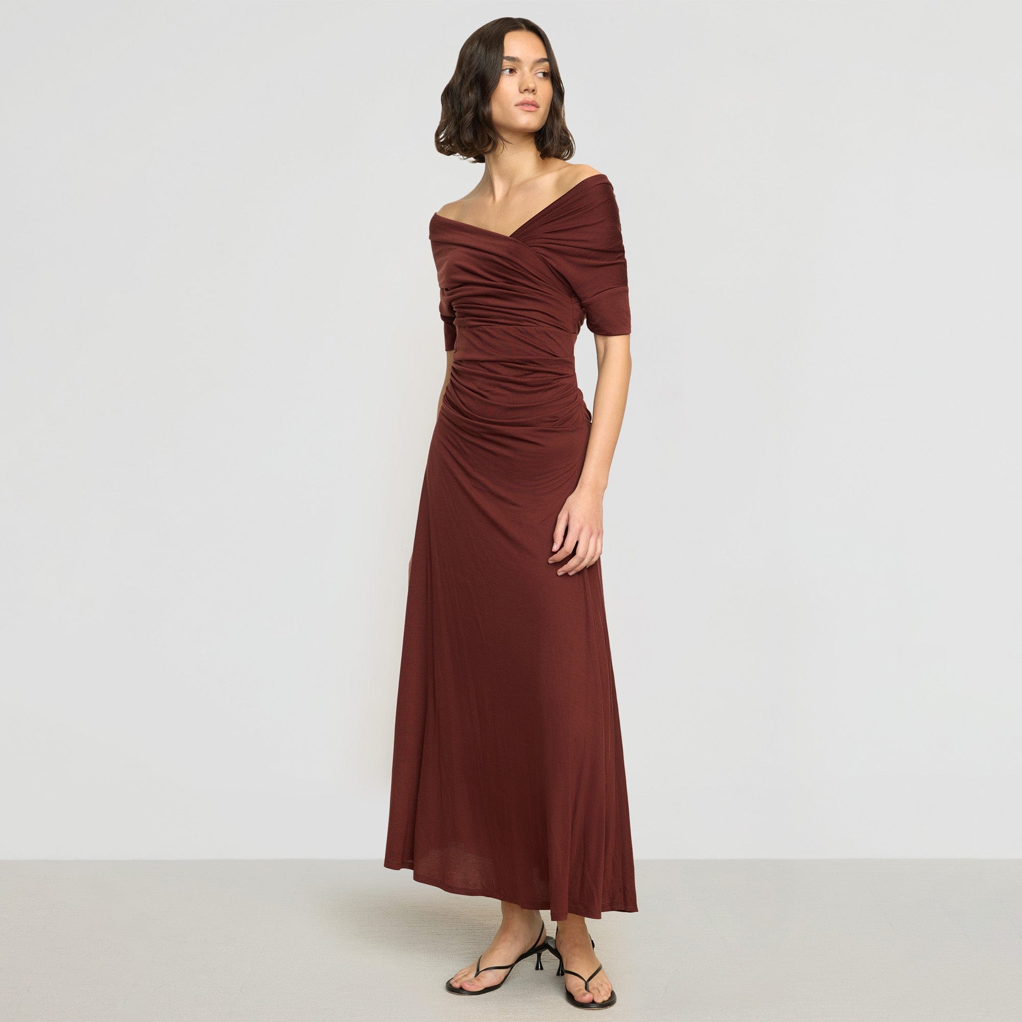Thilda Ruched Off-Shoulder Dress