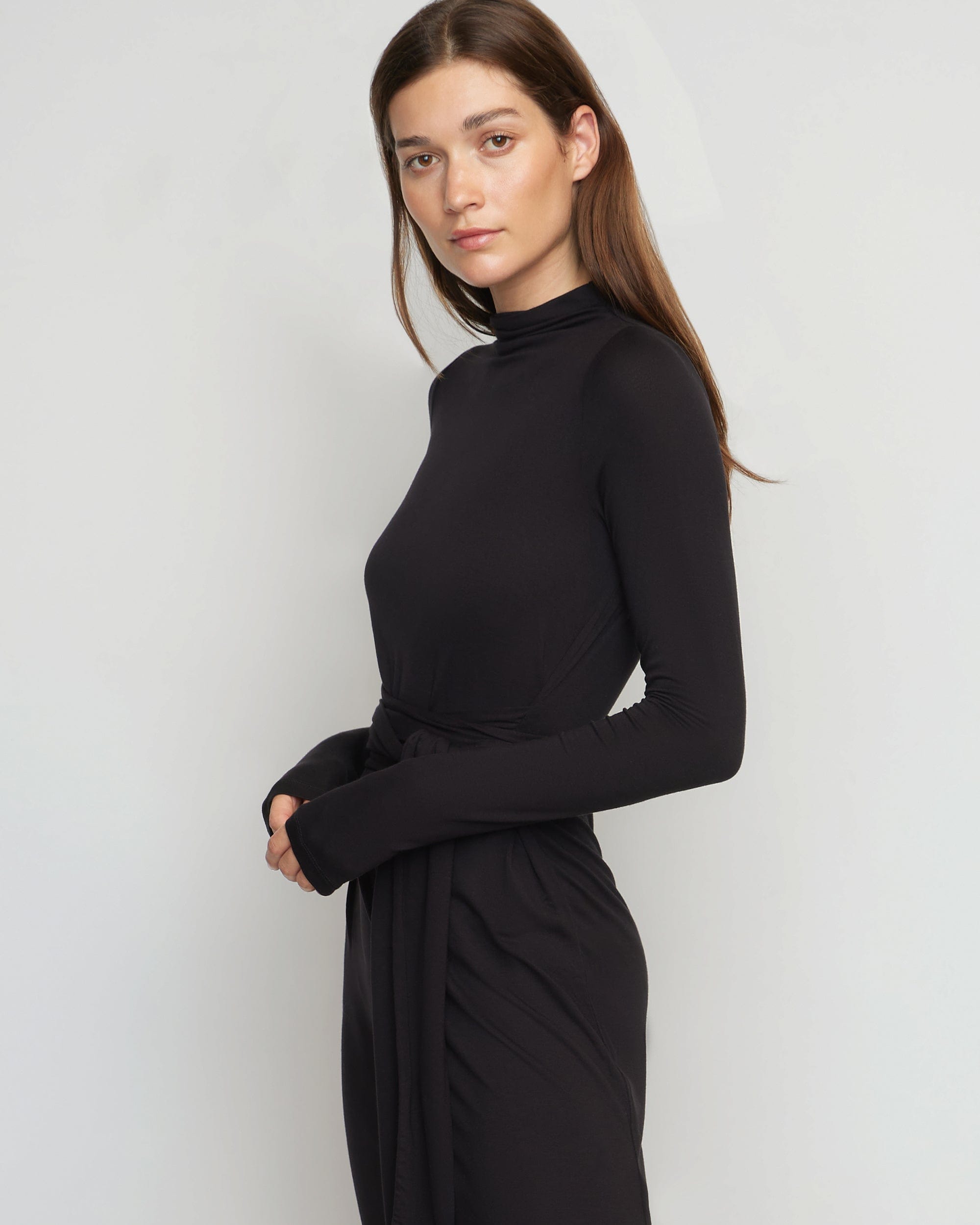 Vero Tie-Front Long-Sleeve Dress - Image 5