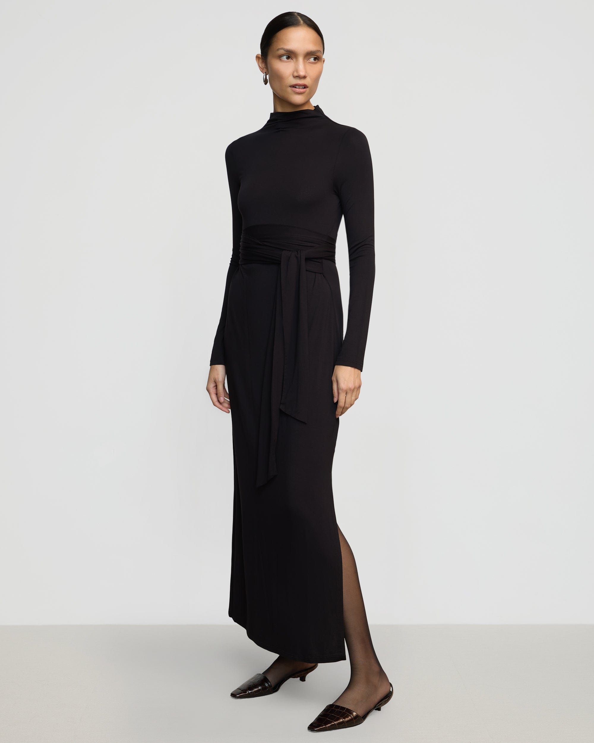 Vero Tie-Front Long-Sleeve Dress - Image 2