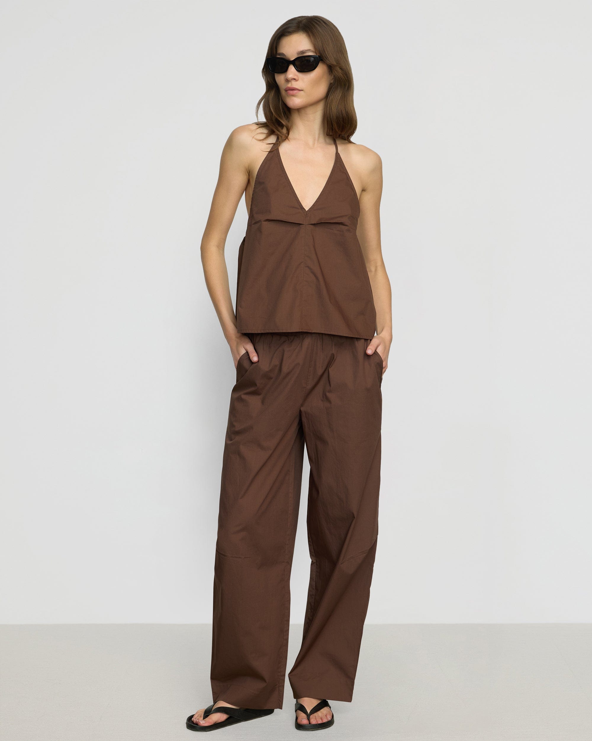 Vesna Organic Cotton Halter V-Neck Top - Image 3