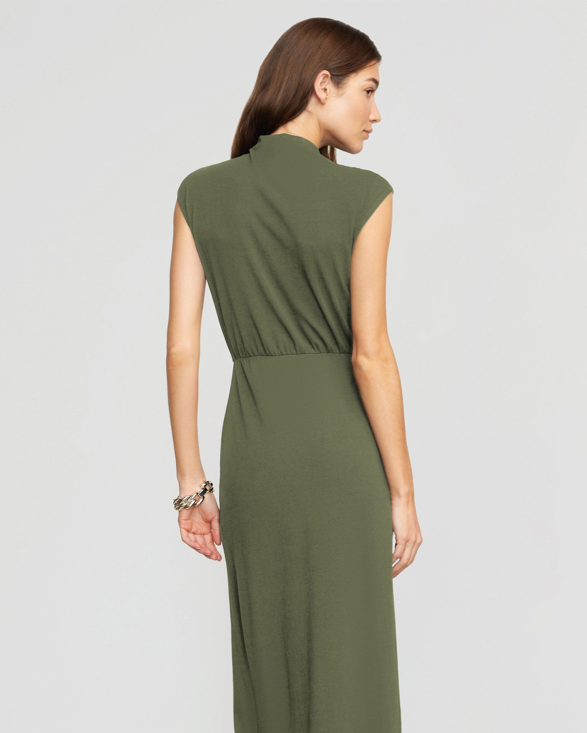 Yimei Mock-Neck Side-Slit Dress - Image 7