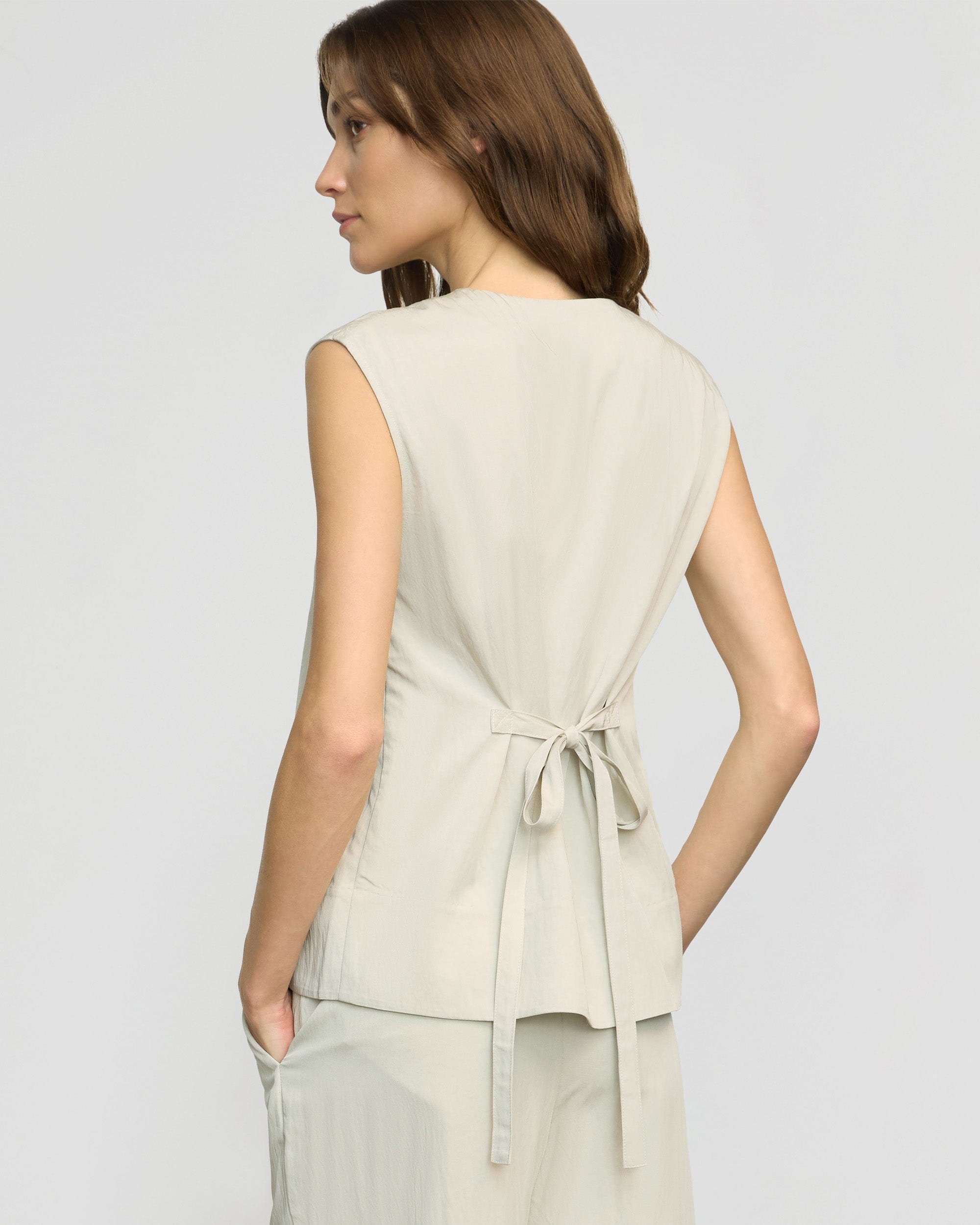 Zhou Tie-Back Button Vest - Image 7