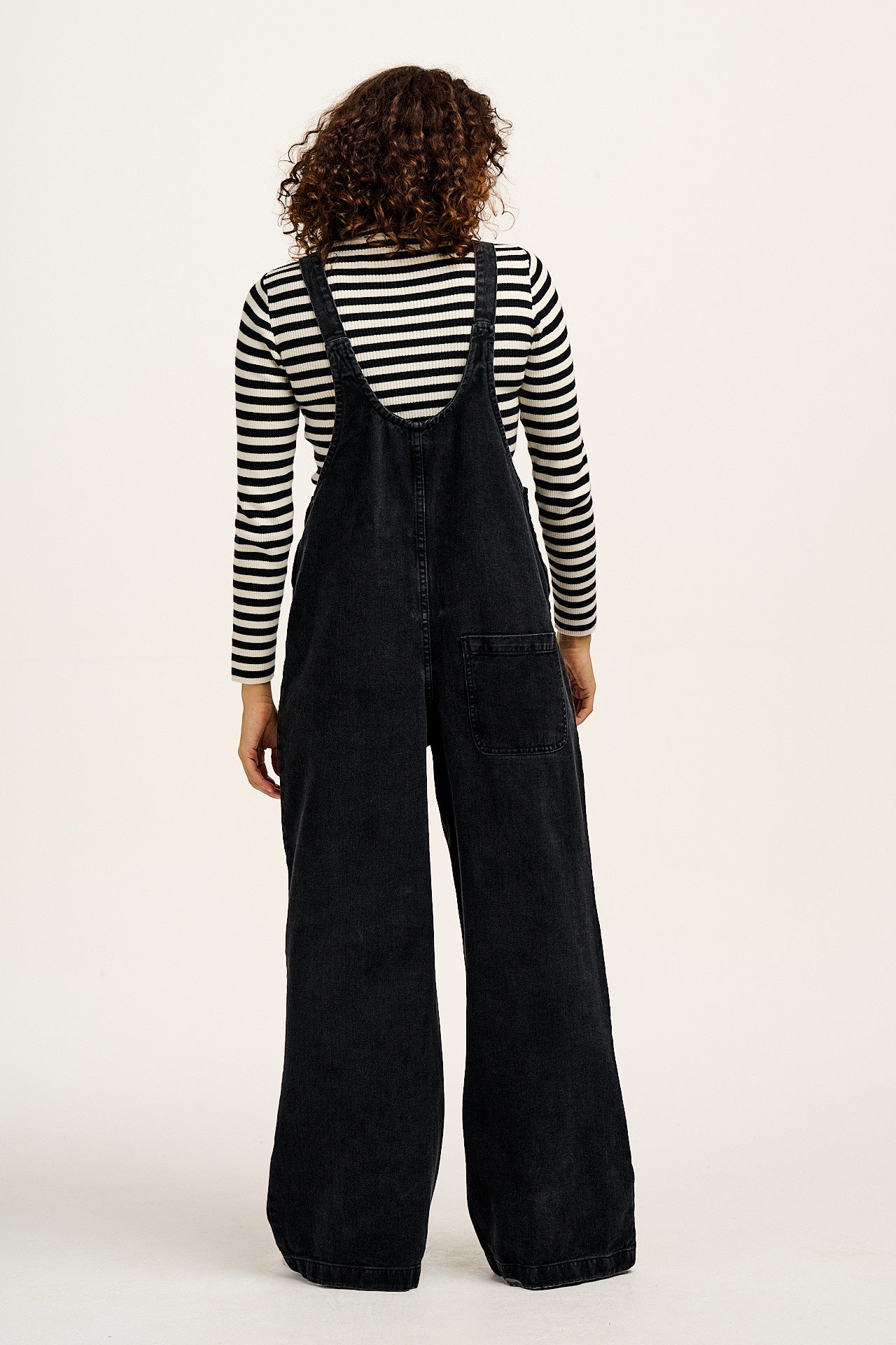 Aiden - Roll Neck Knitted Cotton Top in Black & White Stripe - Image 12