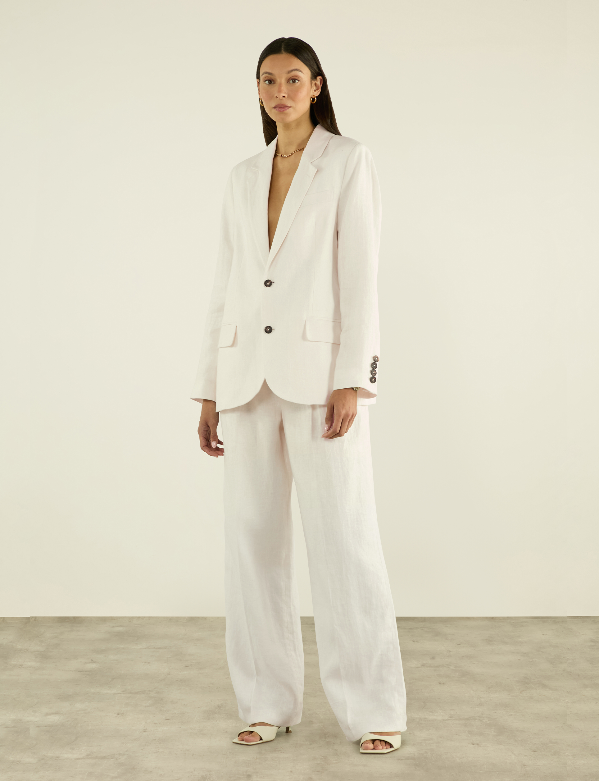 Hutton Blazer: Linen, Ivory - Image 5
