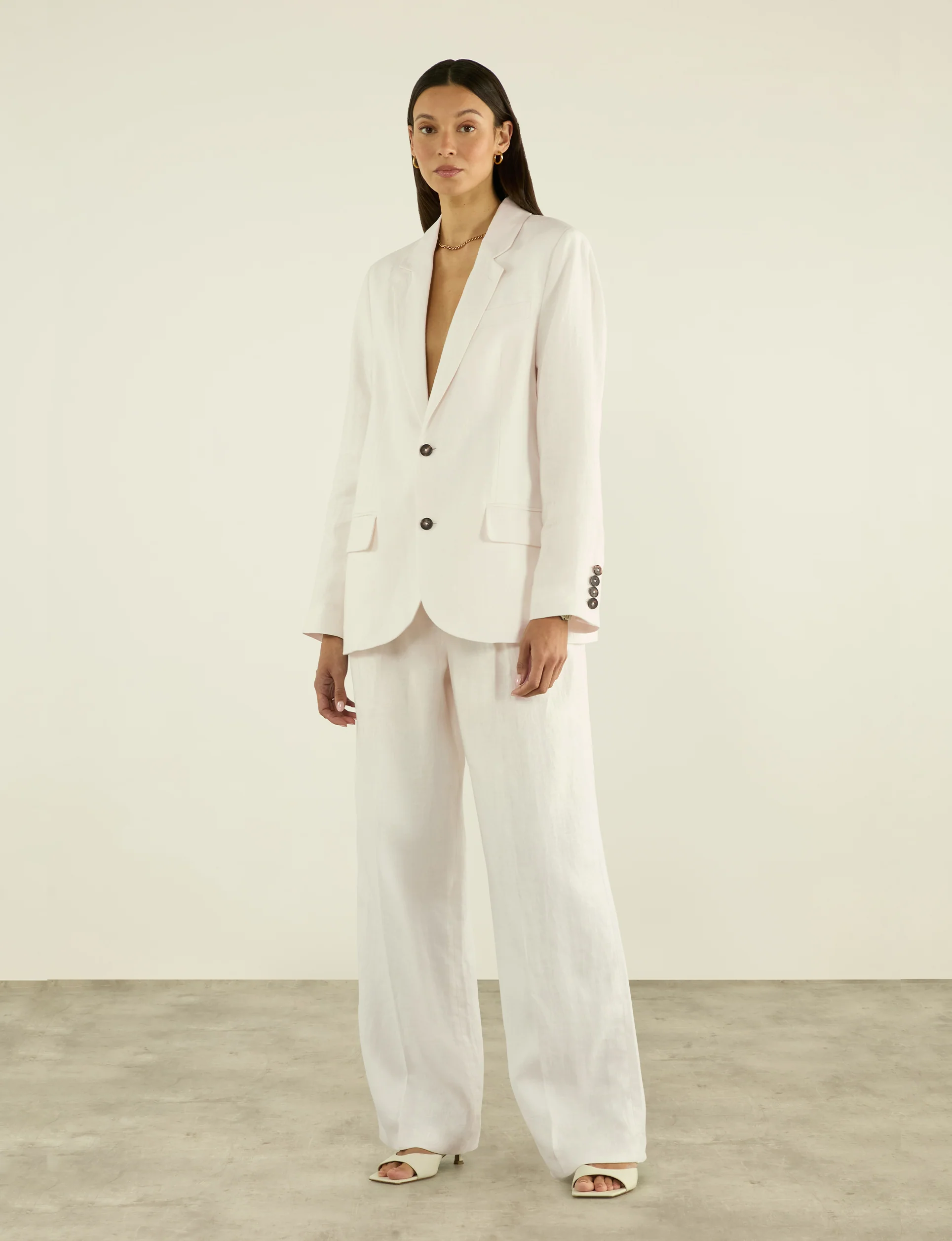 Hutton Blazer: Linen, Ivory - Image 3